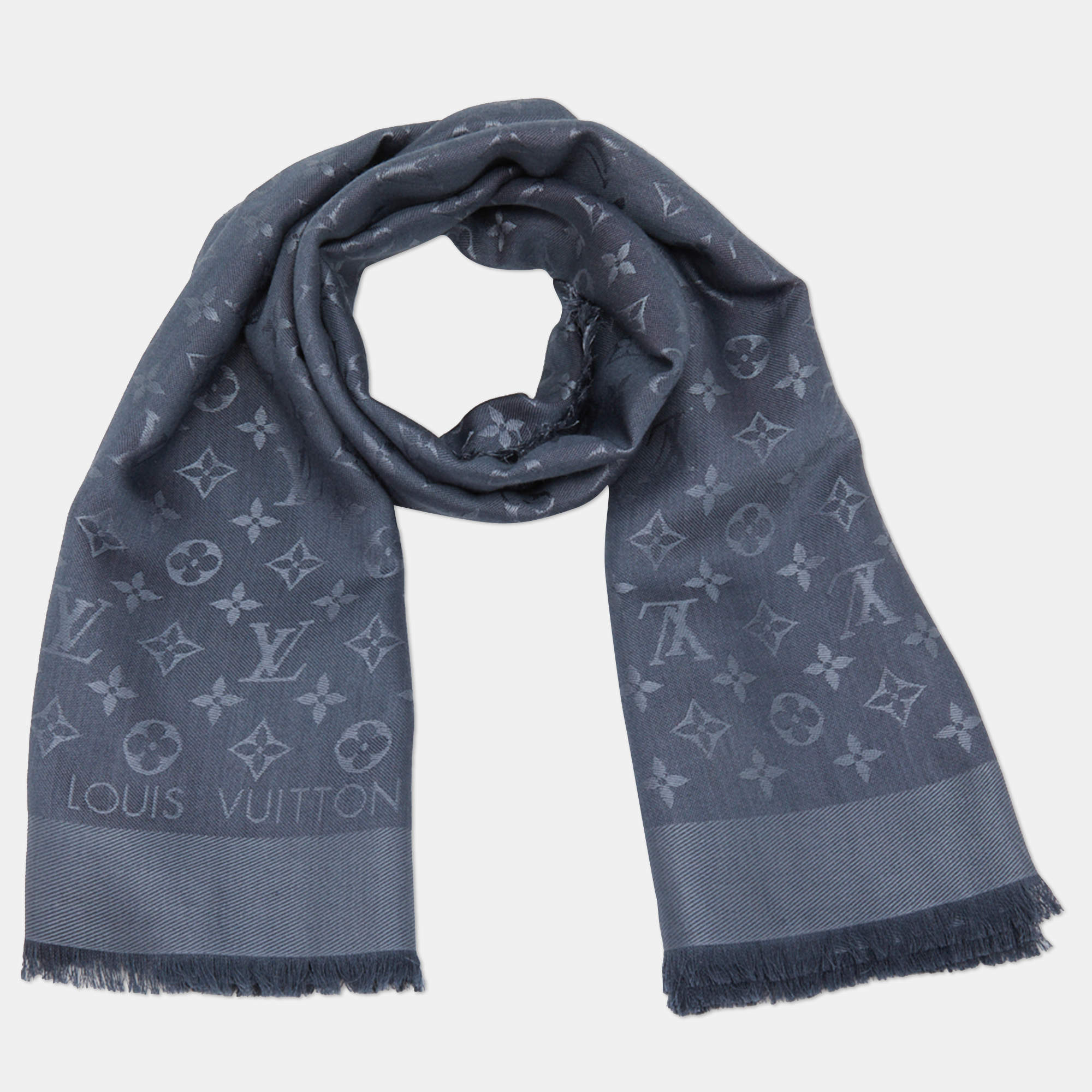 Louis Vuitton Shawl Dark grey Silk Wool ref.498723 - Joli Closet