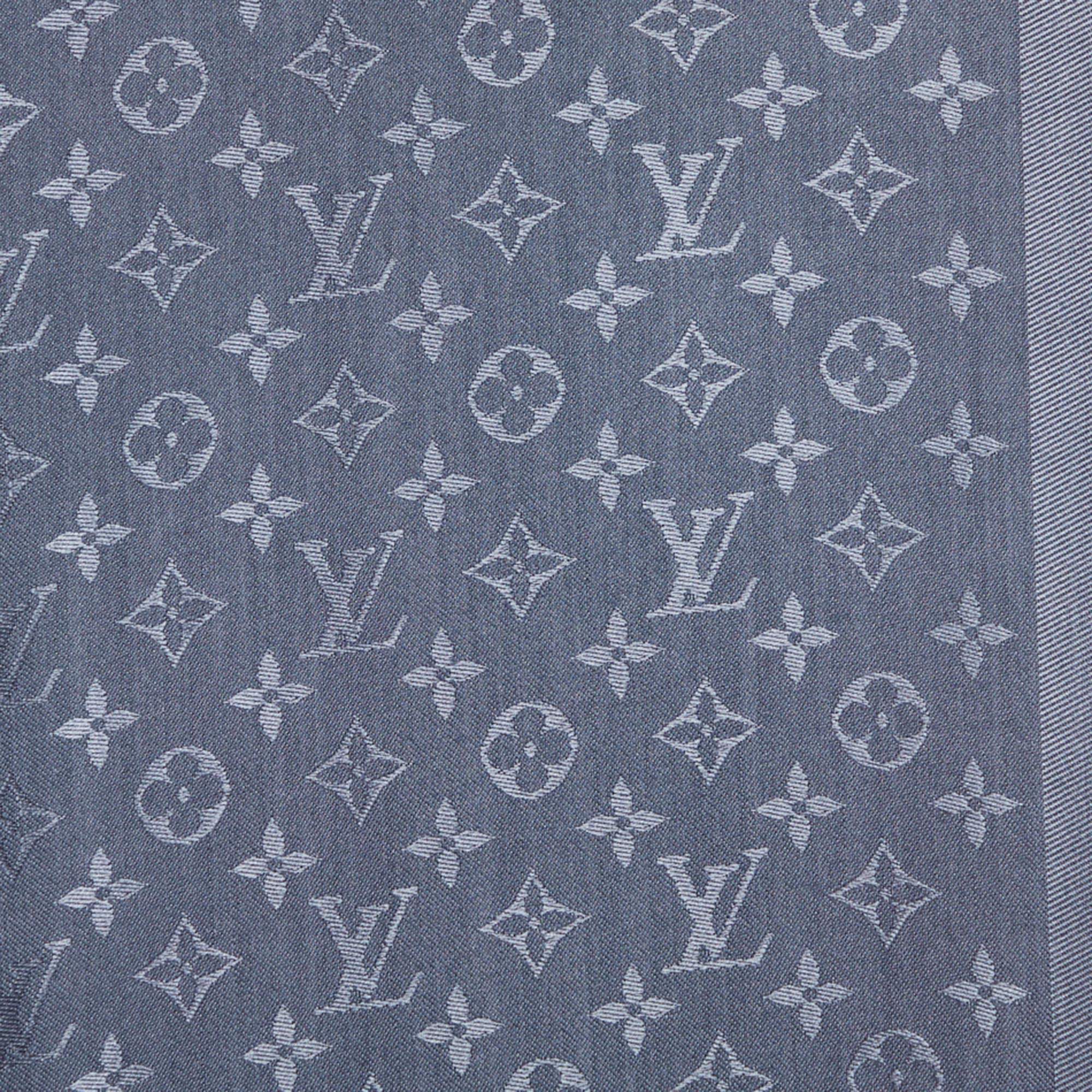 Louis Vuitton Grey Monogram Silk/Wool Beyond Monogram Shawl Scarf