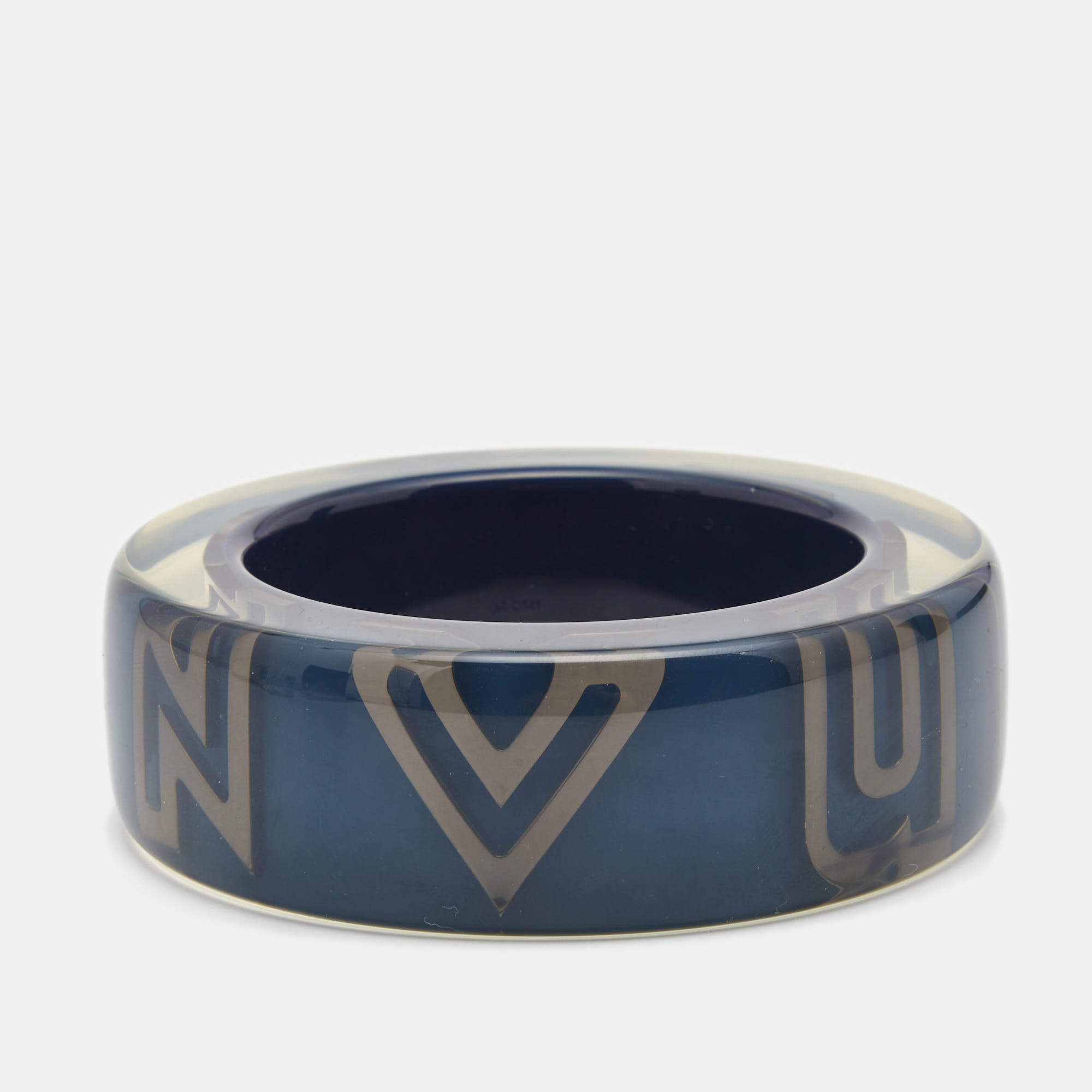 Pre Owned Louis Vuitton Wanted Resin Gunmetal Tone Bangle Bracelet