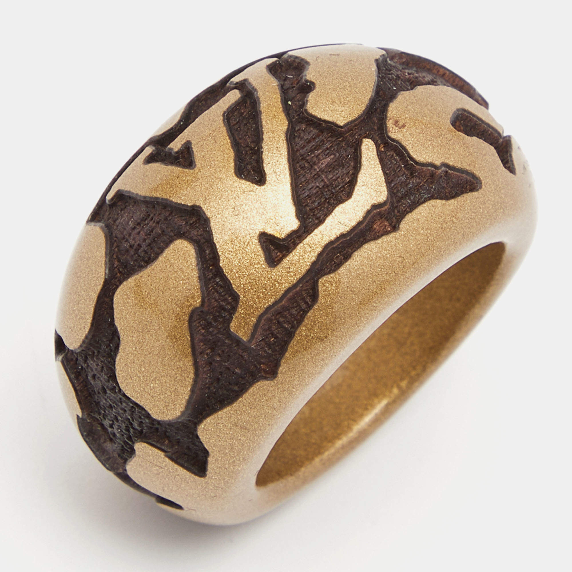 Louis Vuitton Wood Lacquer Monogram Ring Size 54 Louis Vuitton