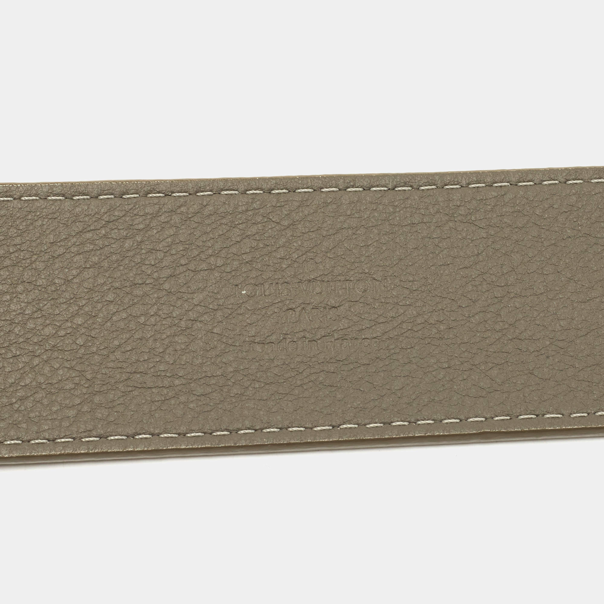 Pre-owned Louis Vuitton Green Vernis Lv Initiales Belt 80cm