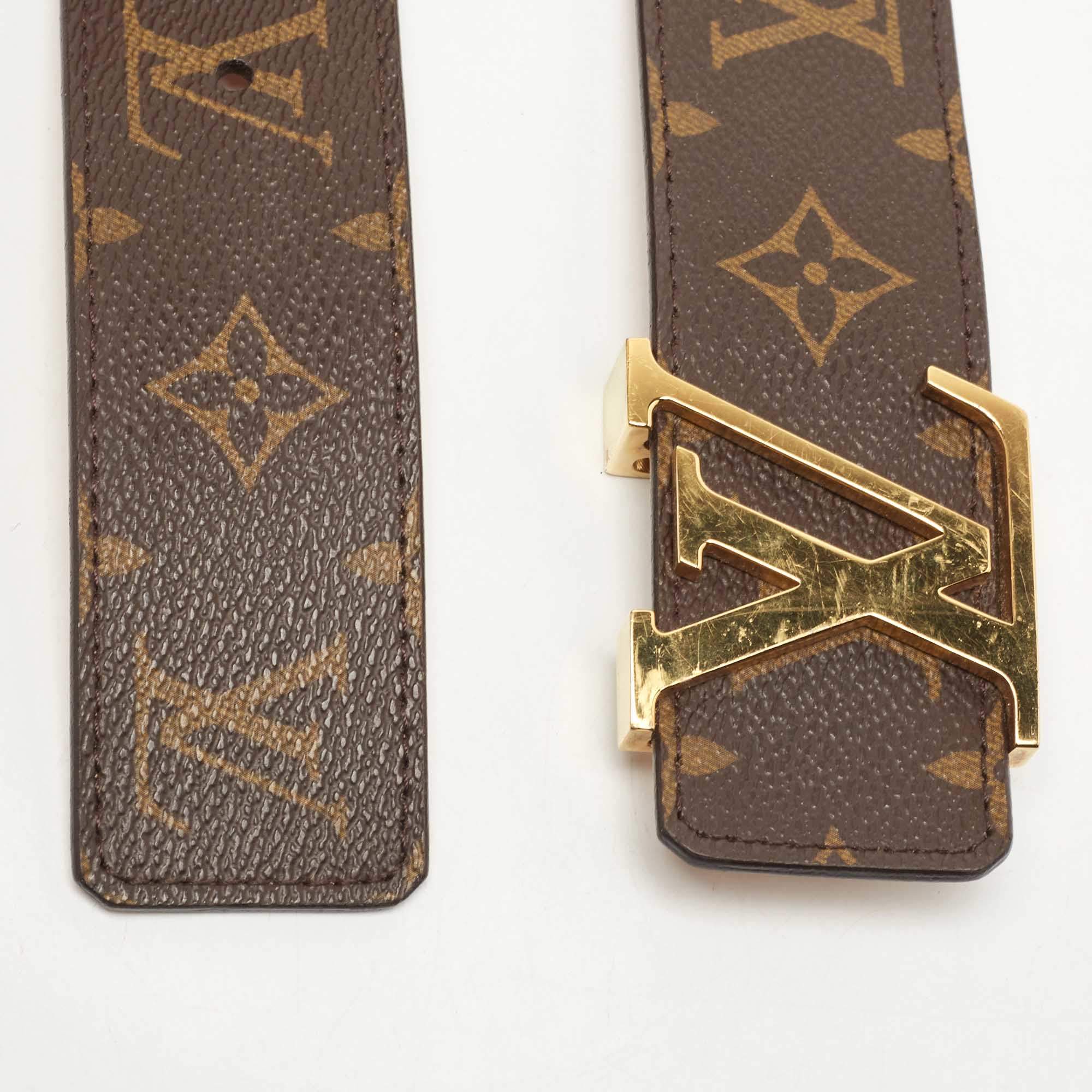 Initiales leather belt Louis Vuitton Turquoise size 85 cm in Leather -  33058182