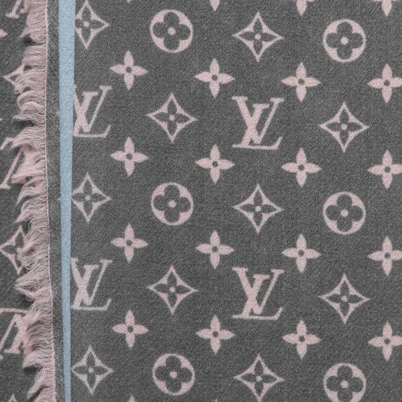 Louis Vuitton Grey/Blue Gradient Wool Monogram Telling Stole Louis
