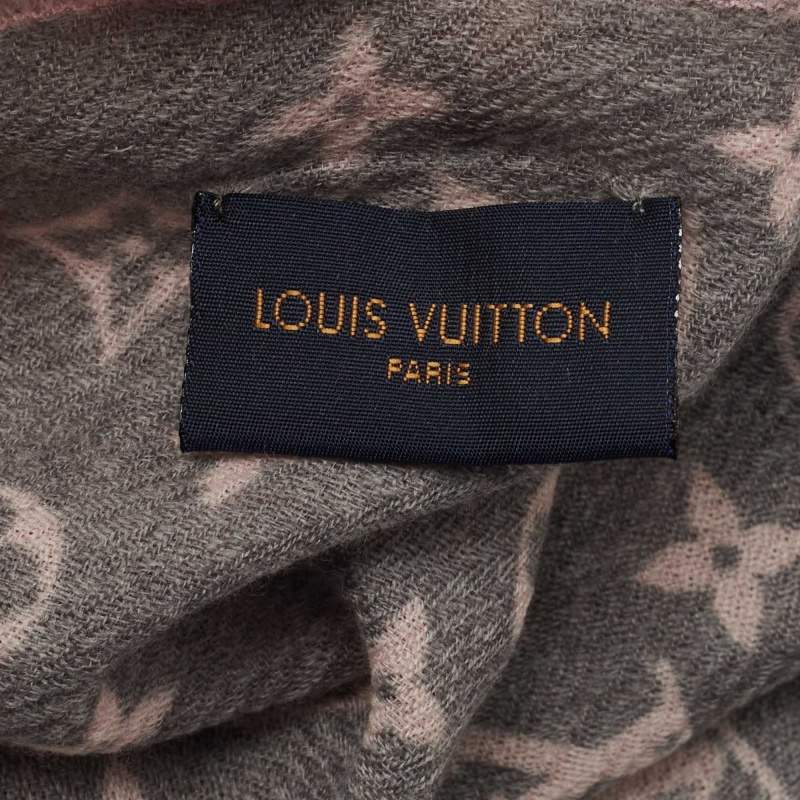 Louis Vuitton Grey/Blue Gradient Wool Monogram Telling Stole Louis Vuitton