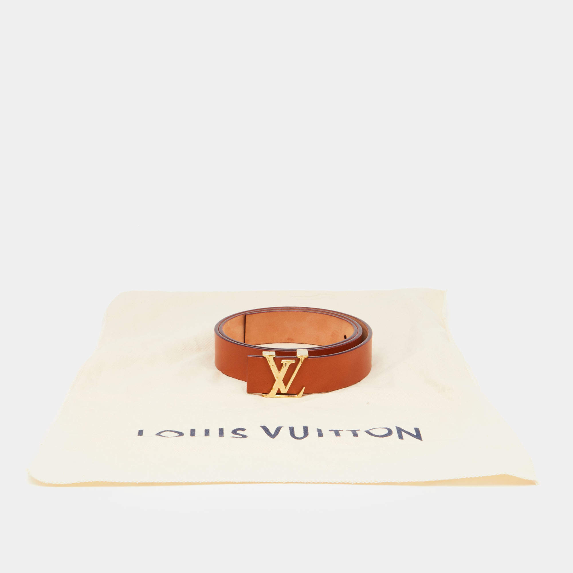 Initiales leather belt Louis Vuitton Brown size 95 cm in Leather - 37908114