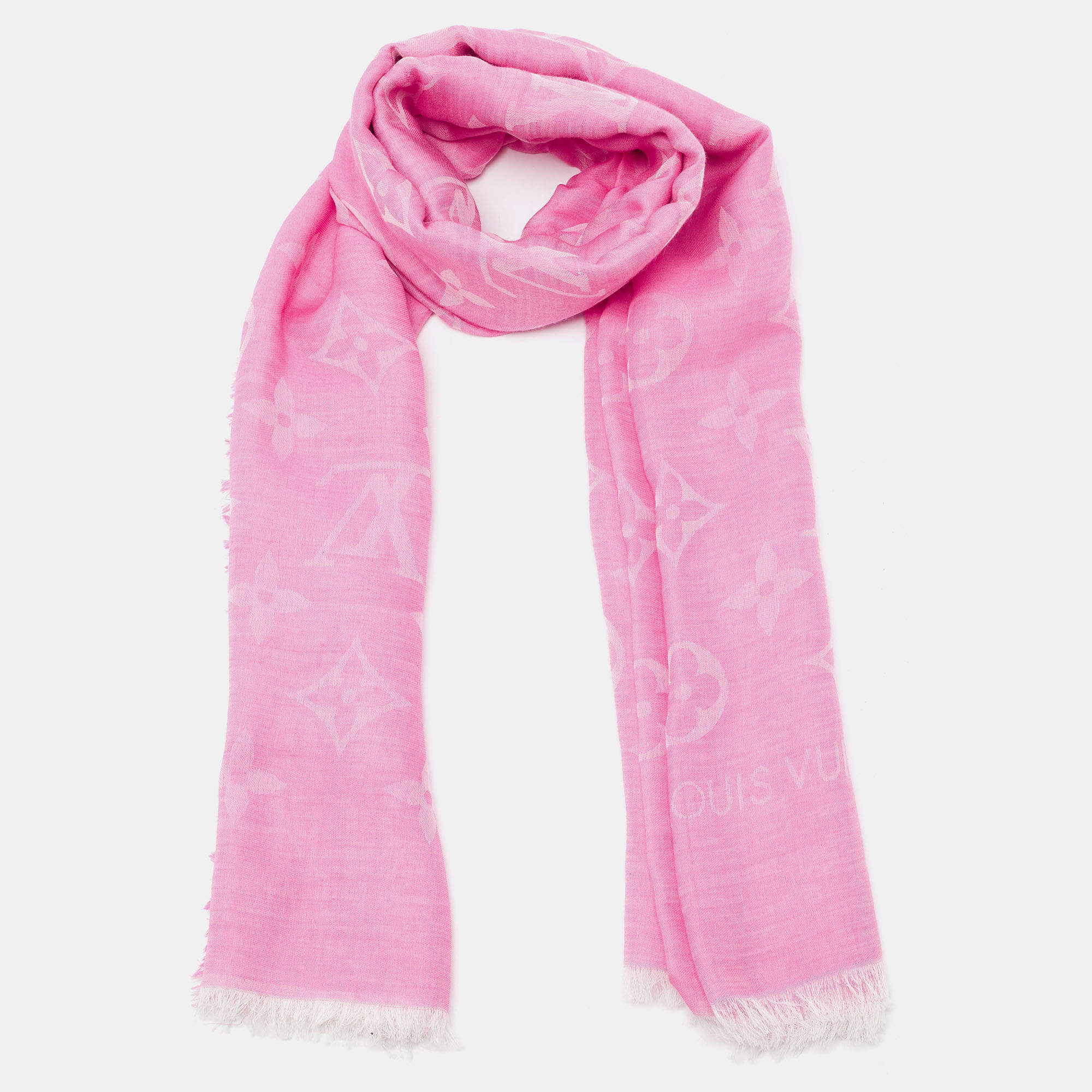 Louis Vuitton Daily Monogram Stole Scarf Wool Silk And Cotton