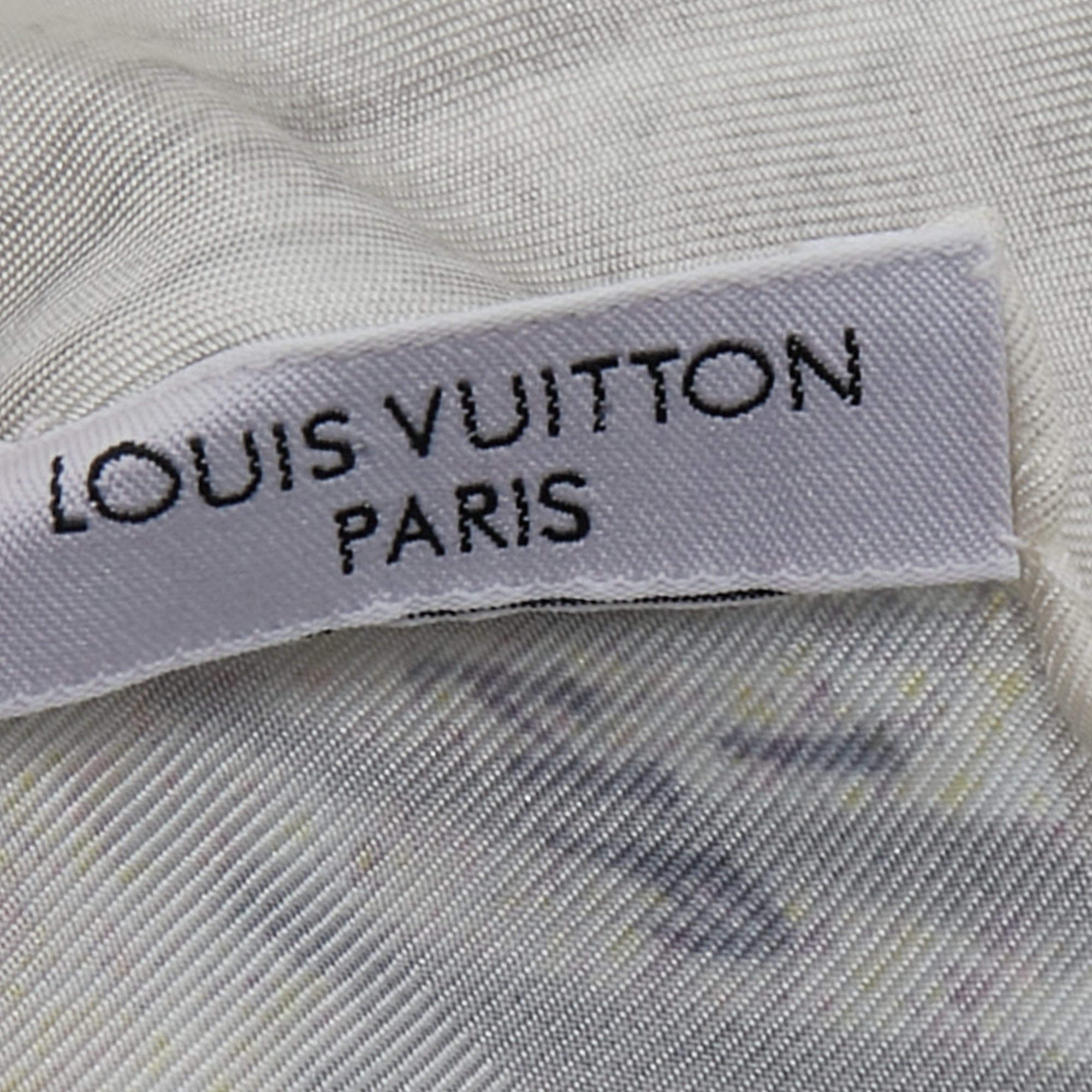 Louis Vuitton White/Grey Motorcycle Graffiti Print Silk Scarf Louis Vuitton  | The Luxury Closet