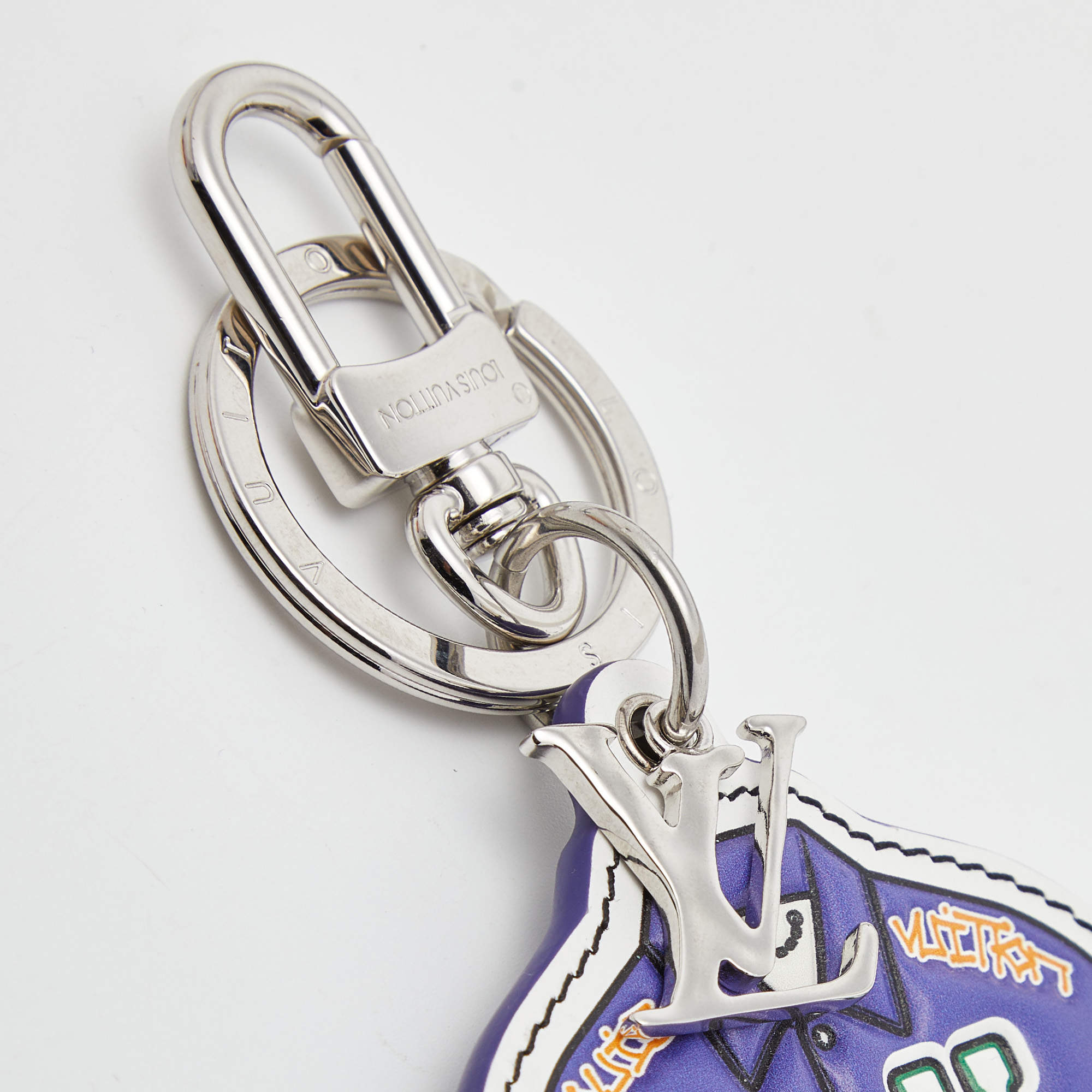 Pre-owned Louis Vuitton Multicolor Lv Varsity Jacket Illustre Bag Charm & Key  Holder In Purple