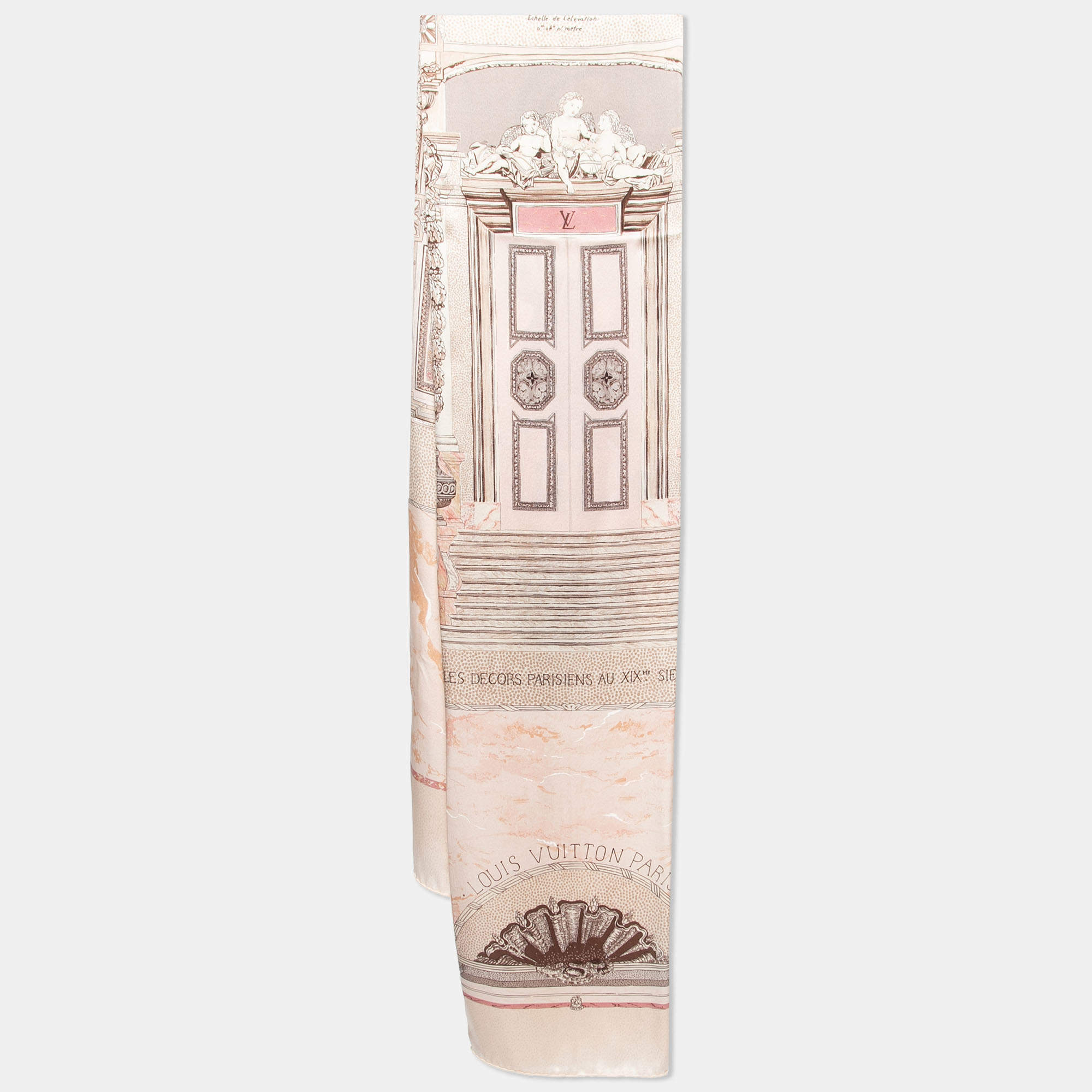 Pre Owned Louis Vuitton Cream Les Decors Parisiens au XIX Siecle Silk Stole