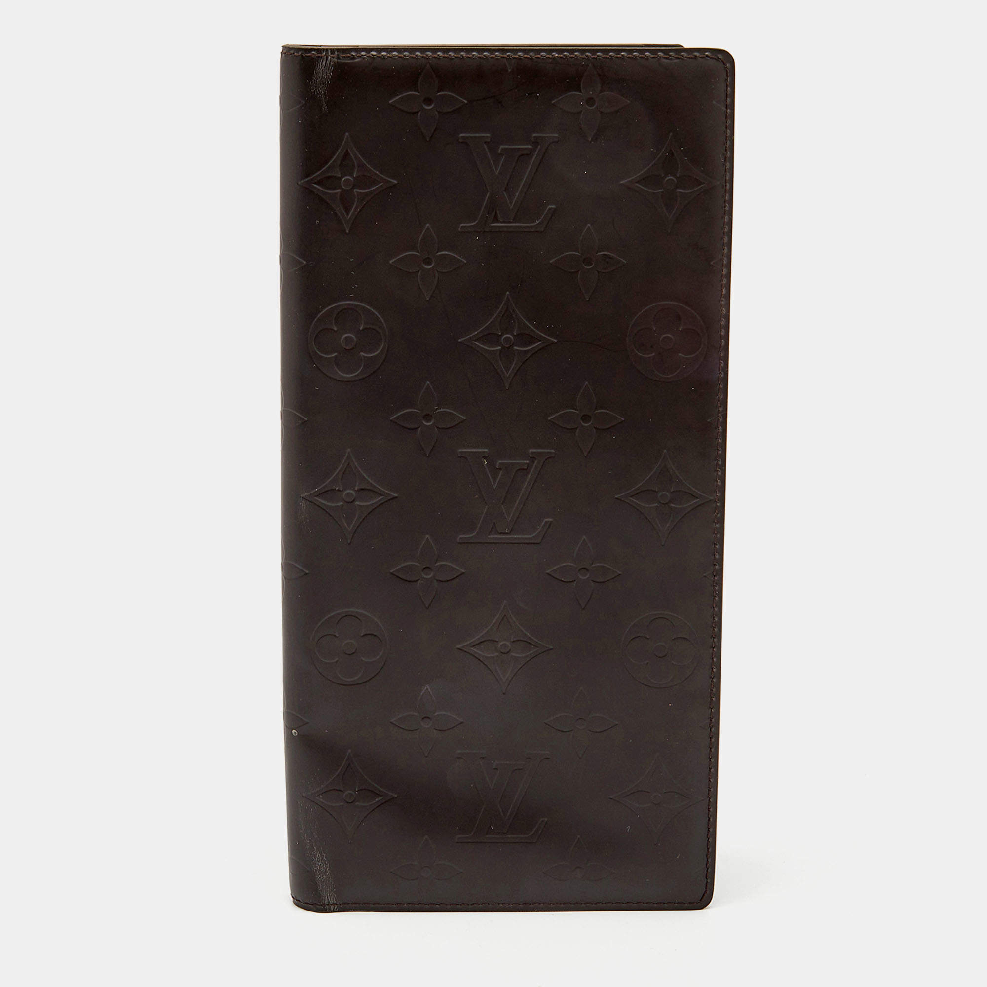 Louis Vuitton Dark Brown Monogram Matte Leather Bifold Wallet Organizer 