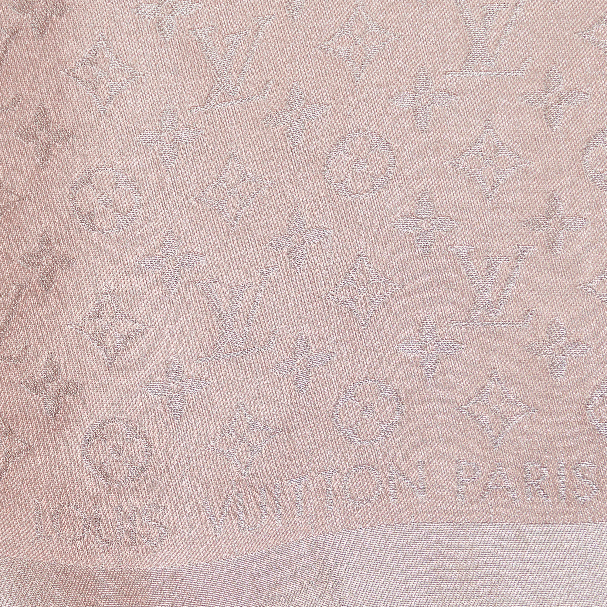 Louis Vuitton Pink Lure Monogram Silk Square Shawl Louis Vuitton
