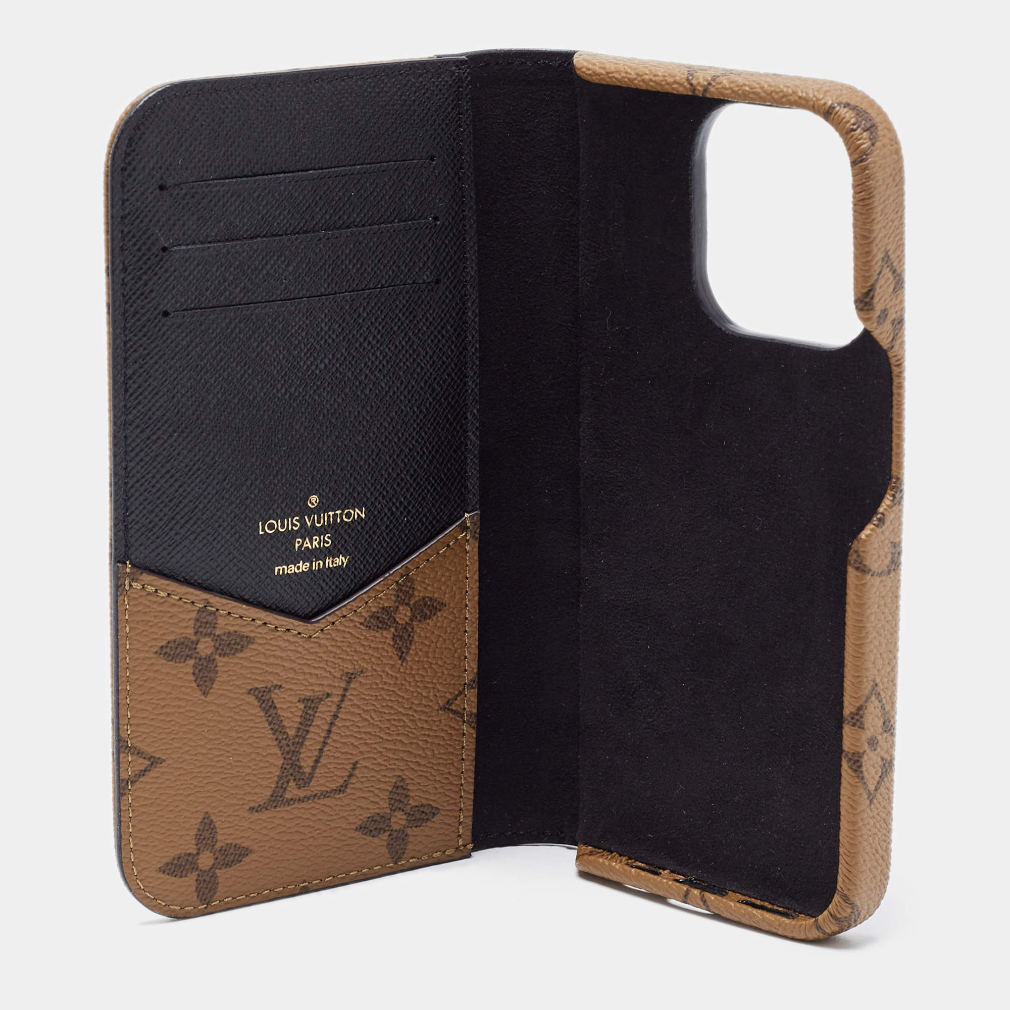 Louis Vuitton Monogram Reverse Canvas iPhone 14 Pro Folio Case