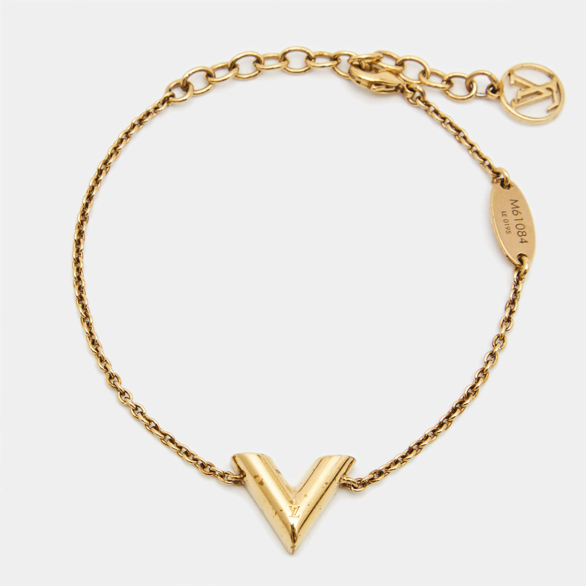 Louis Vuitton Essential V Gold Tone Bracelet
