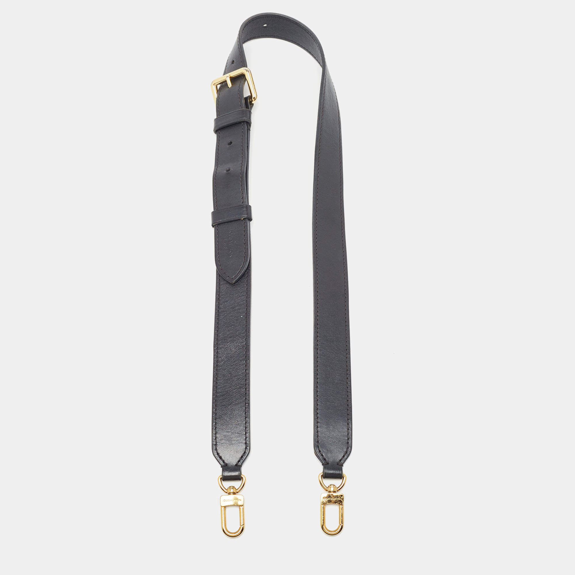 Pre Owned Louis Vuitton Black Leather Bag Shoulder Strap