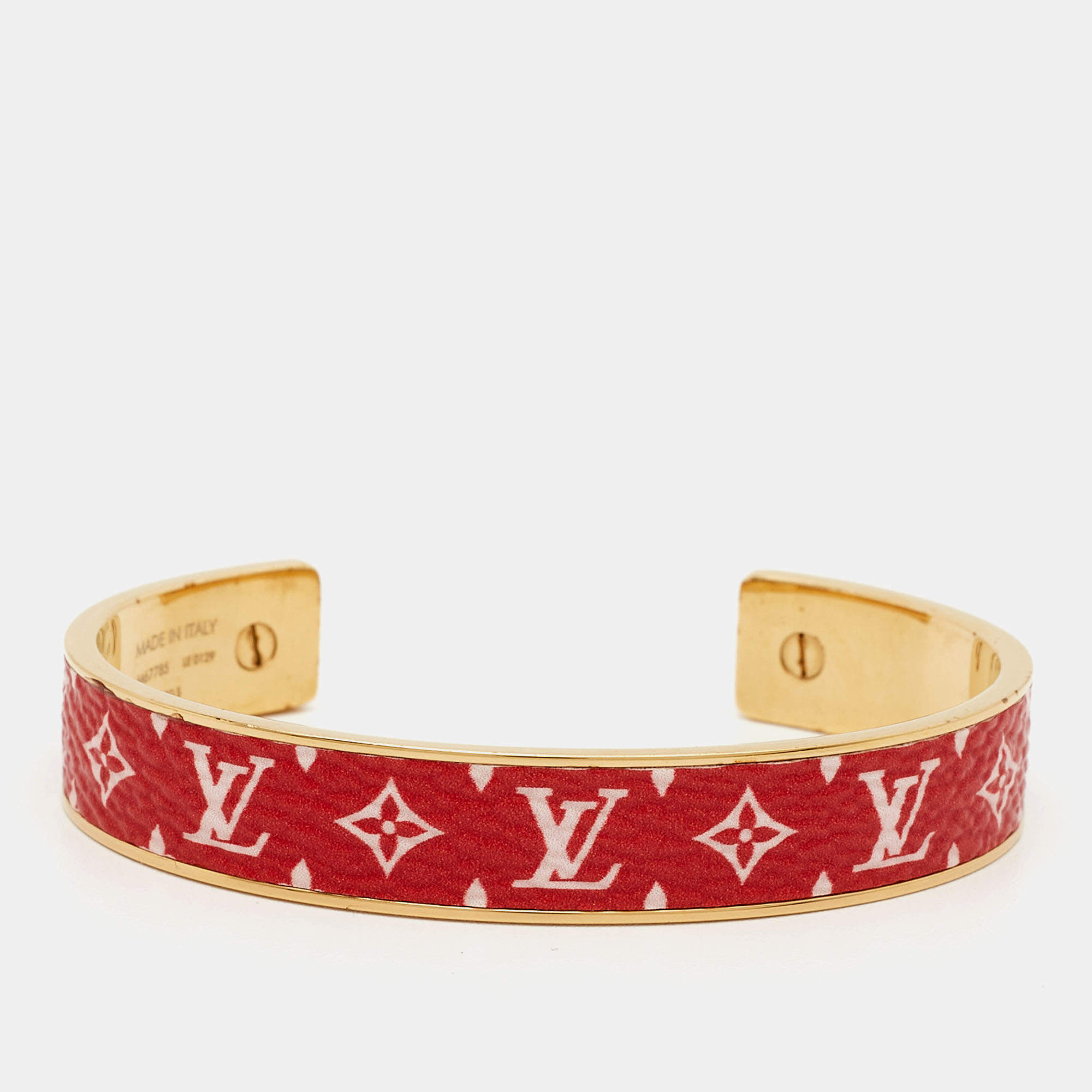 Louis Vuitton Monogram Canvas Gold Tone Bracelet