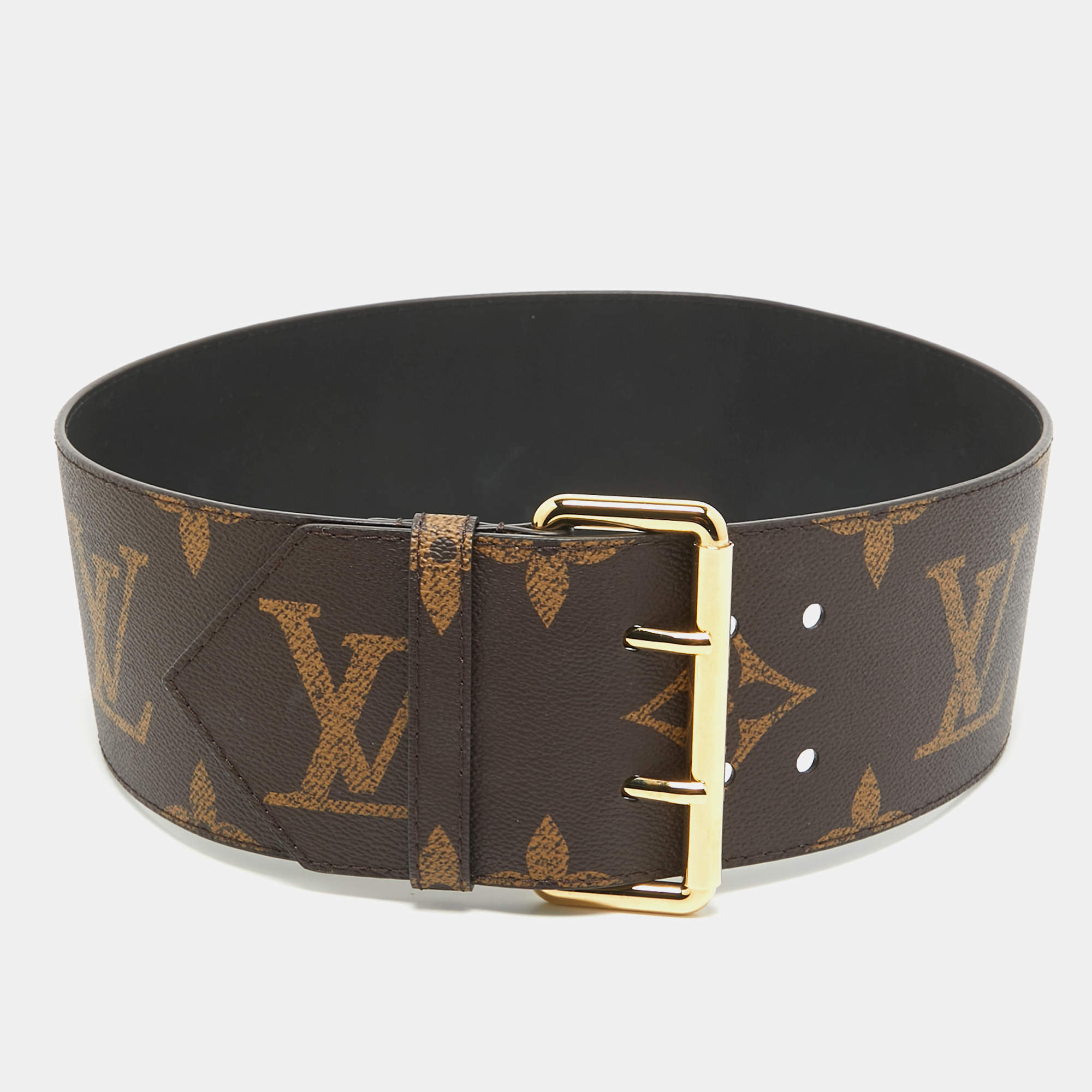 Louis Vuitton Monogram Canvas Oversized Wide Buckle Belt 80CM