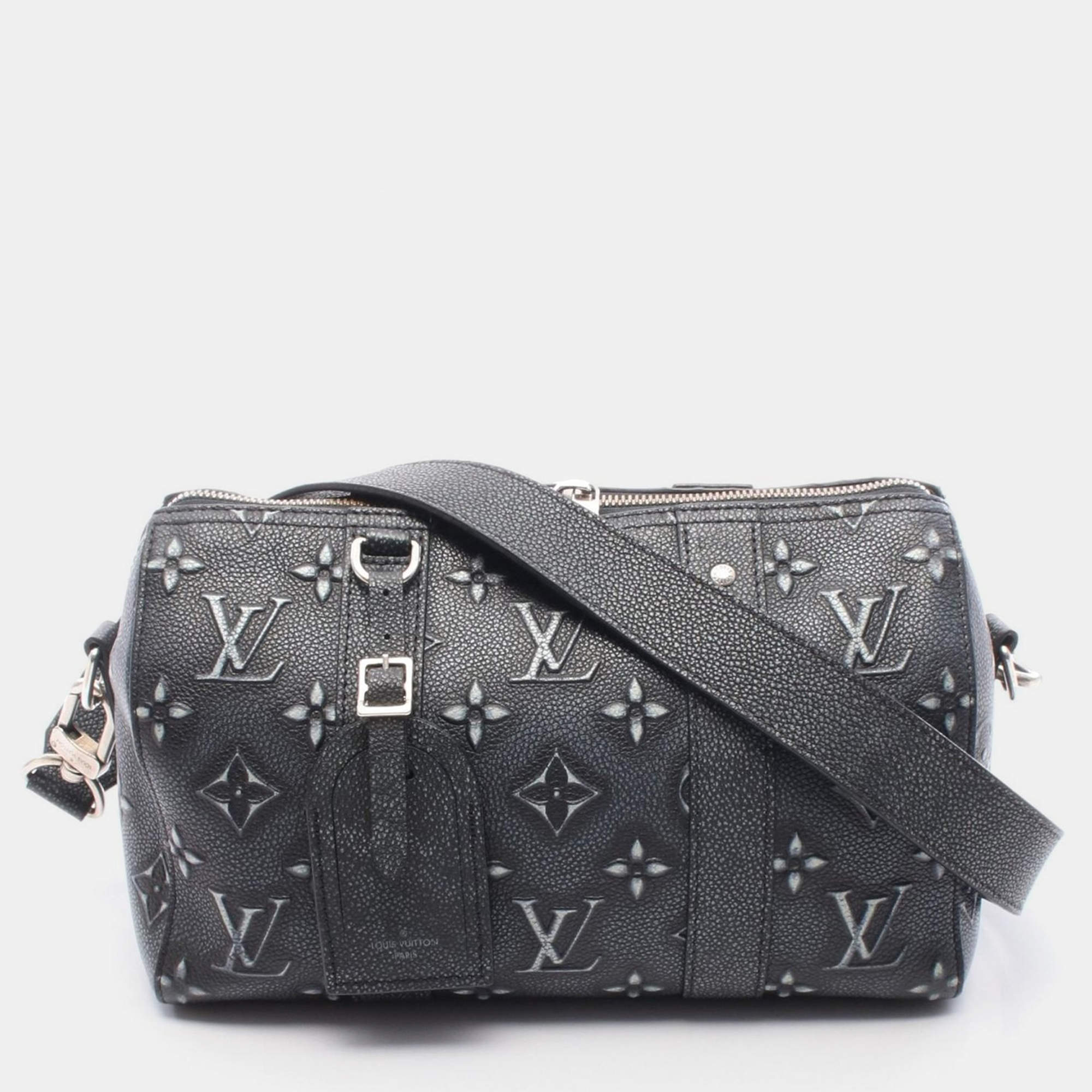 Pre Owned Louis Vuitton City Keepall Monogram Gray Leather Men’s Shoulder Bag
