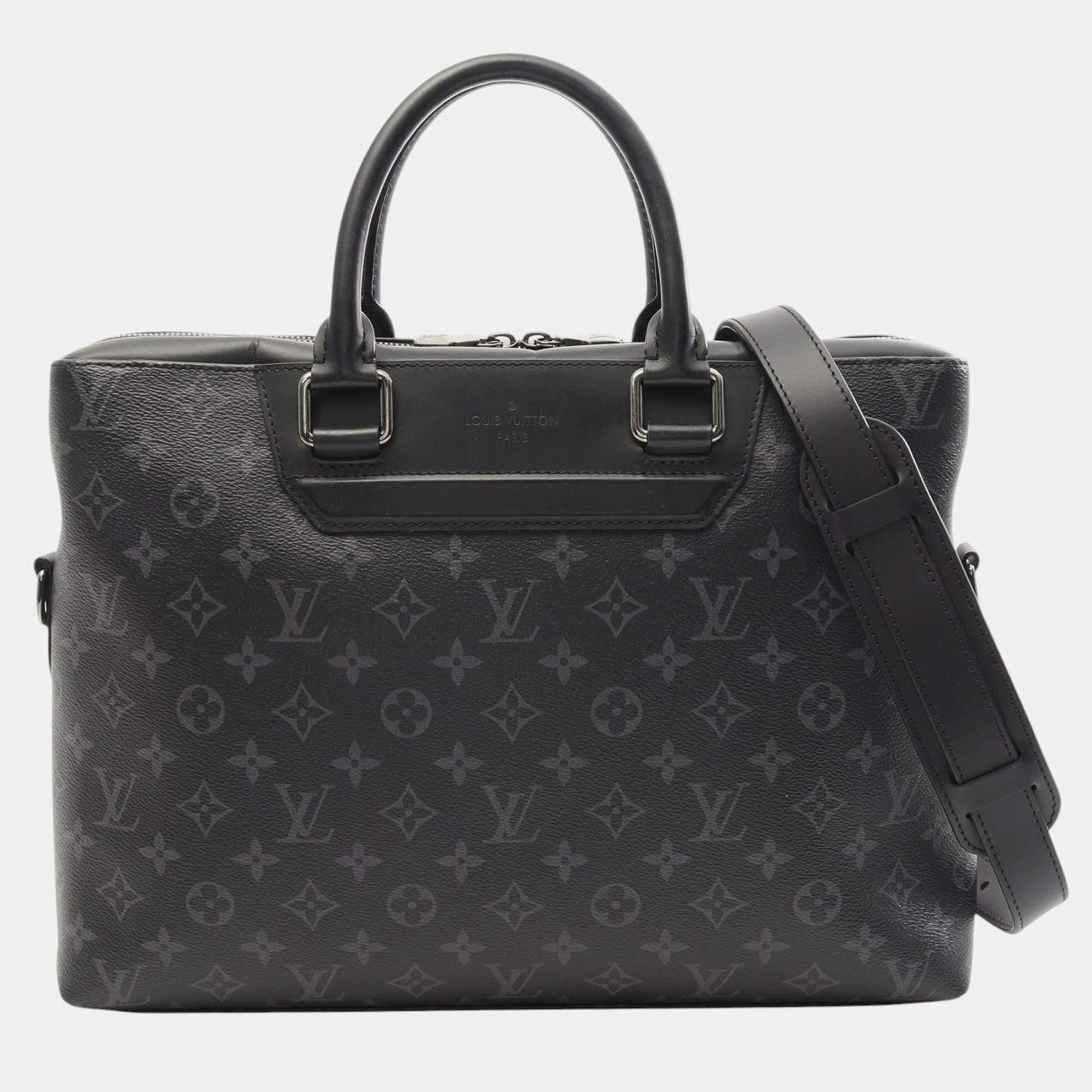 Pre Owned Louis Vuitton Black Monogram Eclipse Odyssey Briefcase