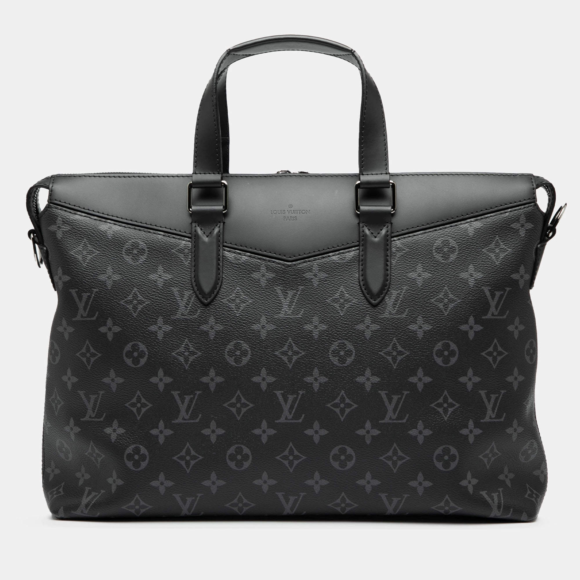 Pre Owned Louis Vuitton Black Monogram Eclipse Explorer Business Bag