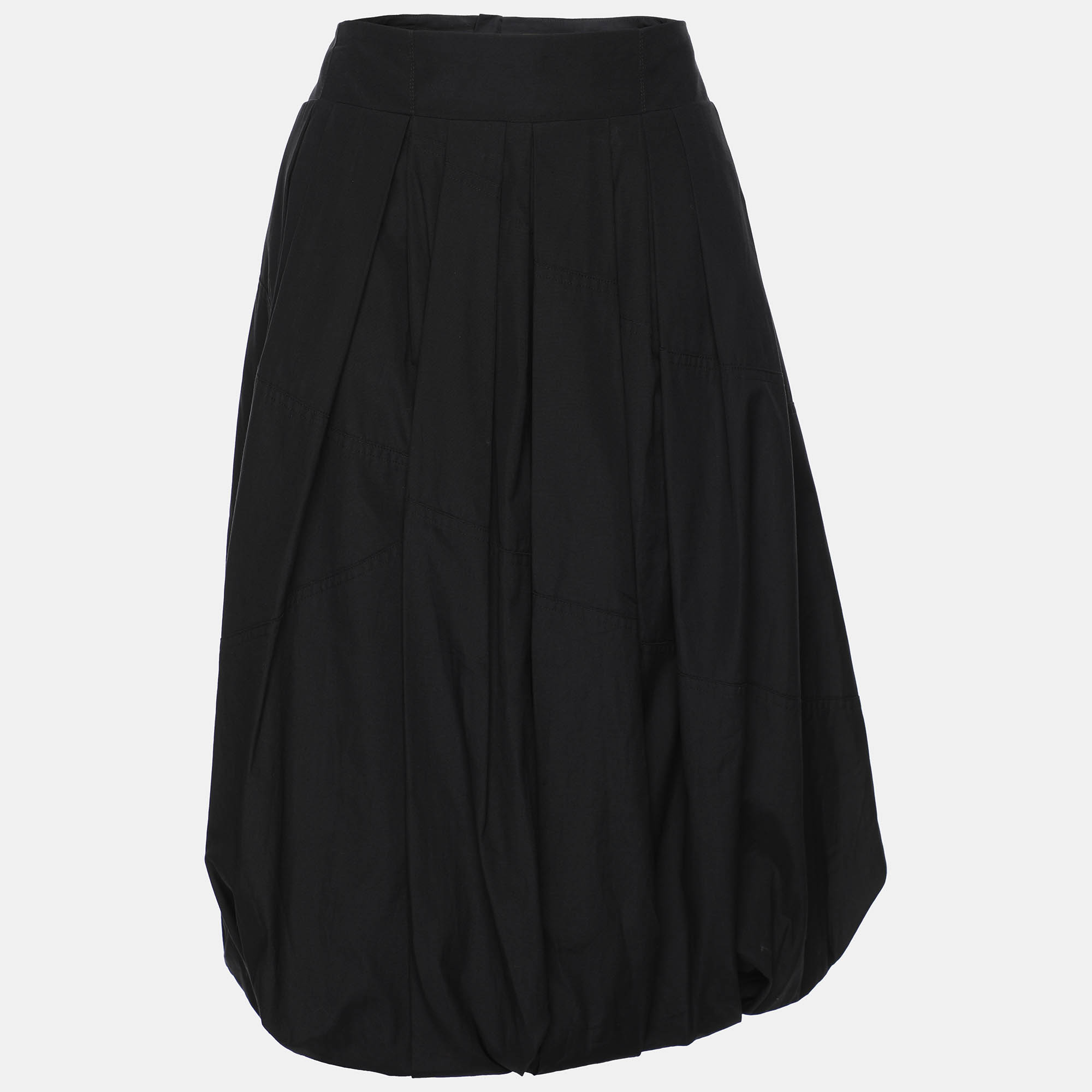 Louis Vuitton Dark Navy Cotton Pleated Midi Skirt L