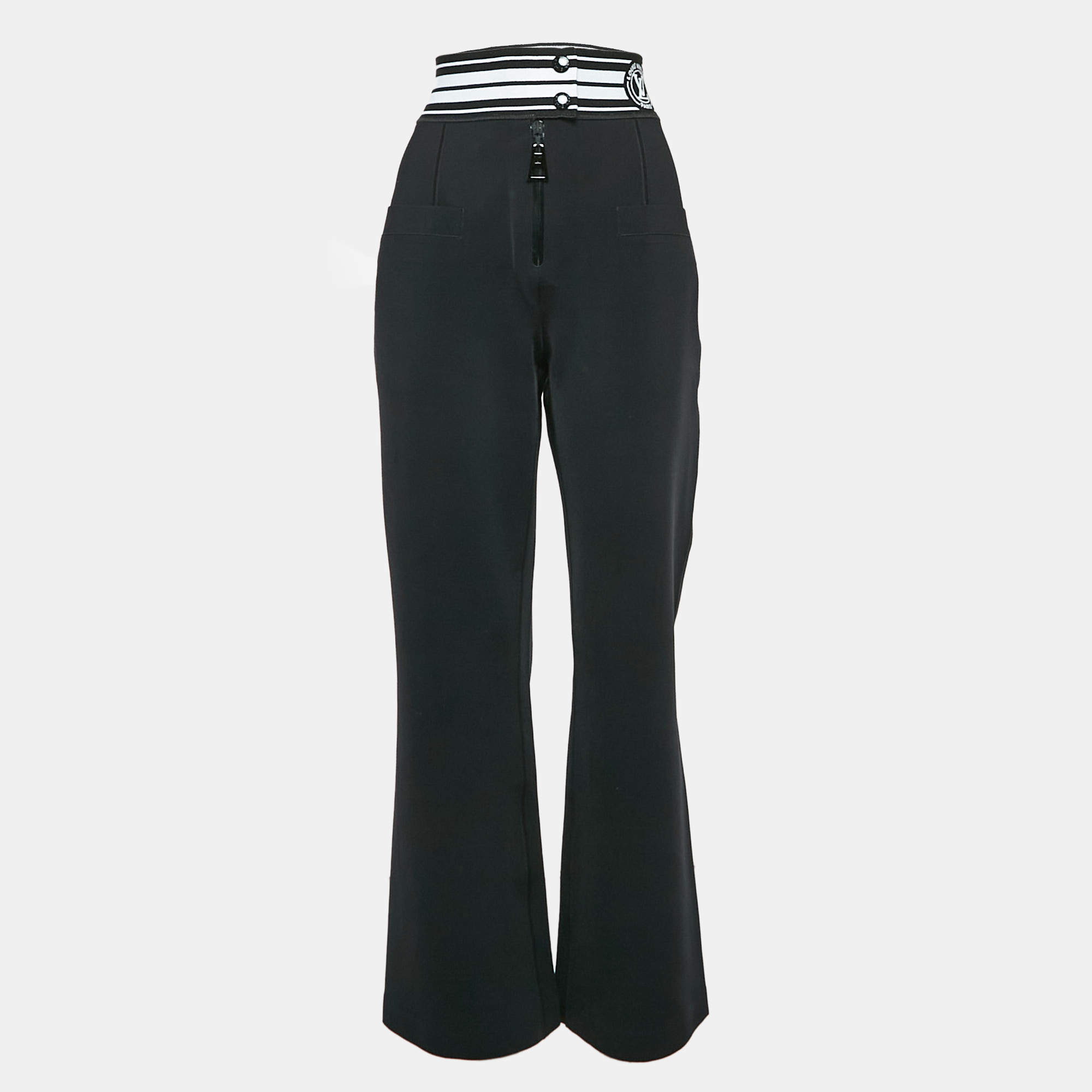 Louis Vuitton Black Technical Jersey Flared Pants M