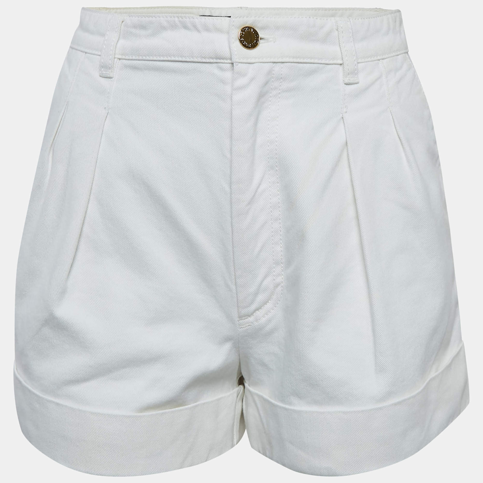 Louis Vuitton White Denim Tapered Shorts S