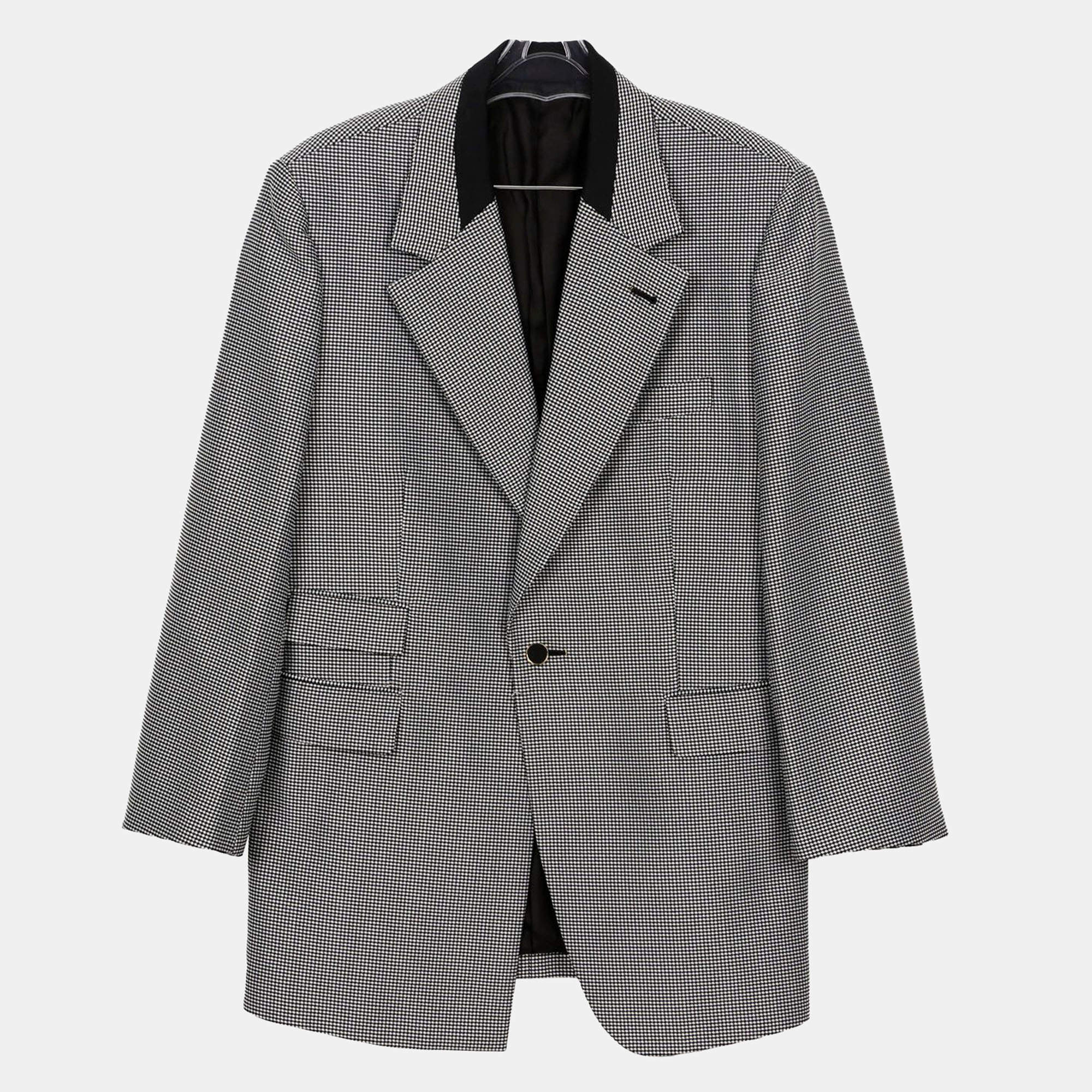 Louis Vuitton Black White Checkered Oversized Blazer Size 34