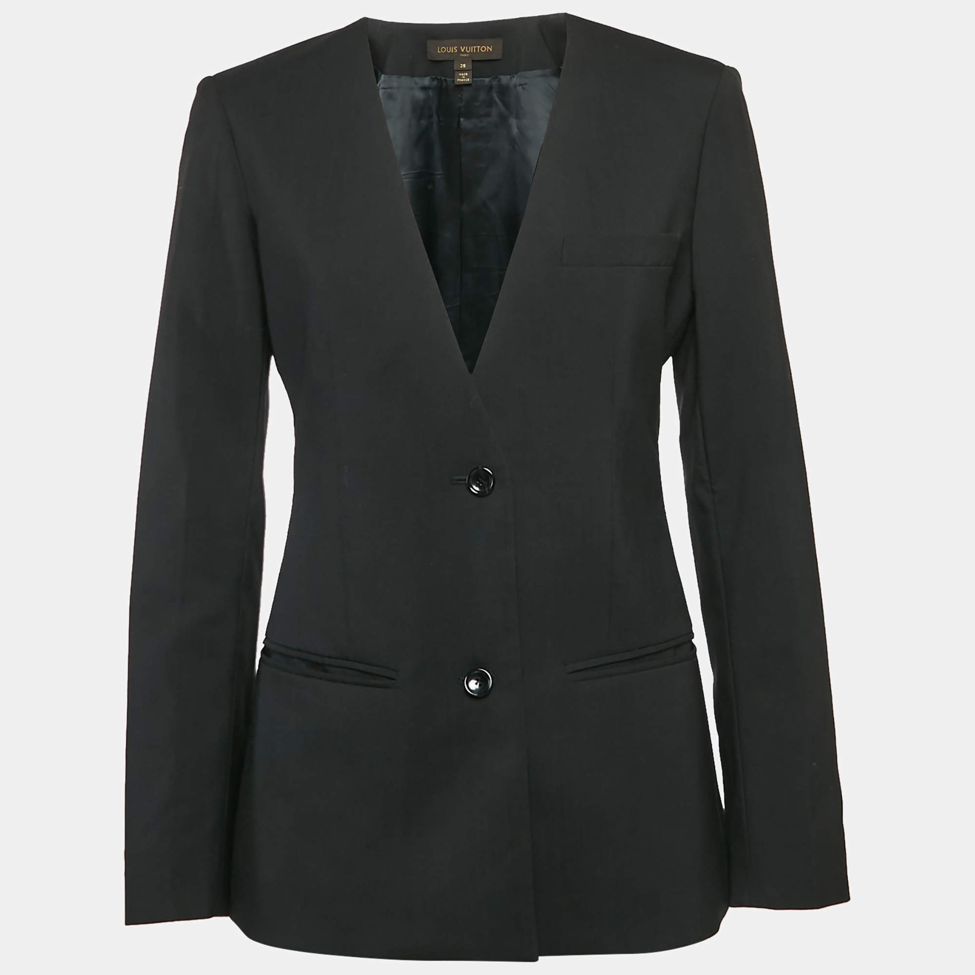 Louis Vuitton Black Wool Single Breasted Blazer M