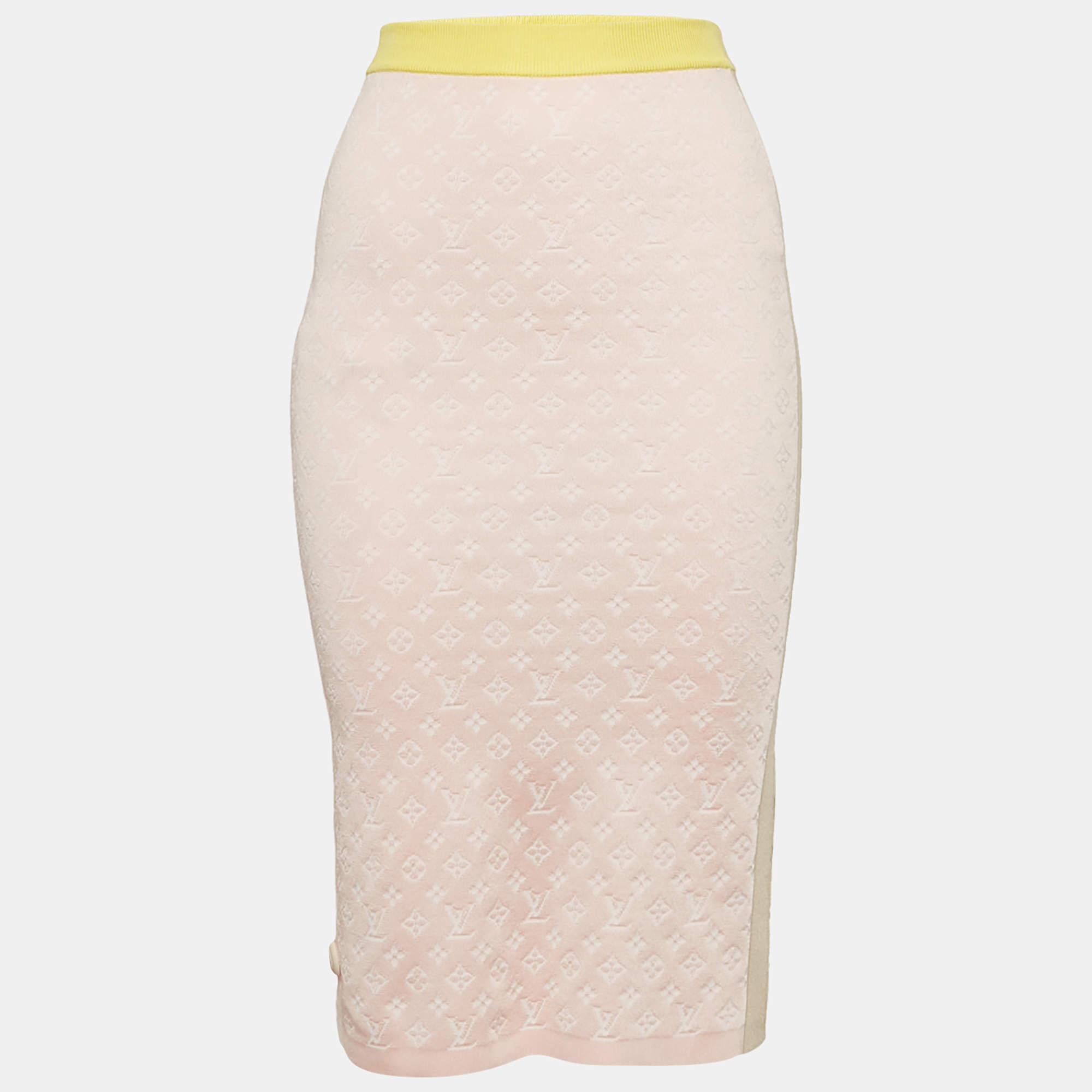 Louis Vuitton Multicolor Monogram Jacquard Knit Tube Midi Skirt XS