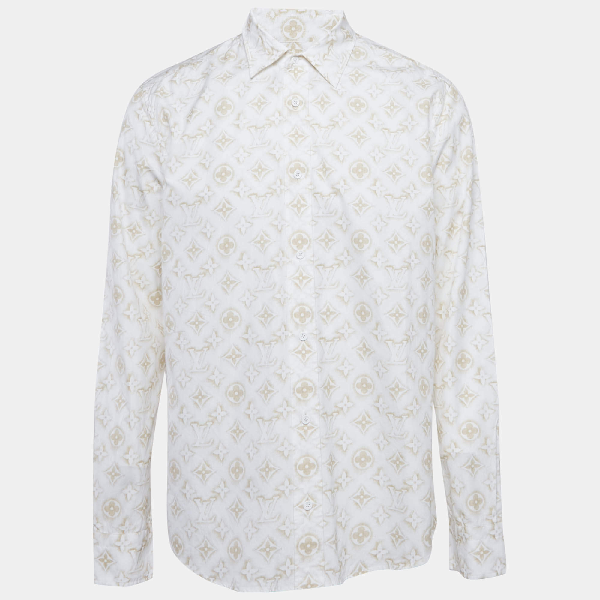 Louis Vuitton Beige Monogram Cotton Long Sleeve Shirt XXL