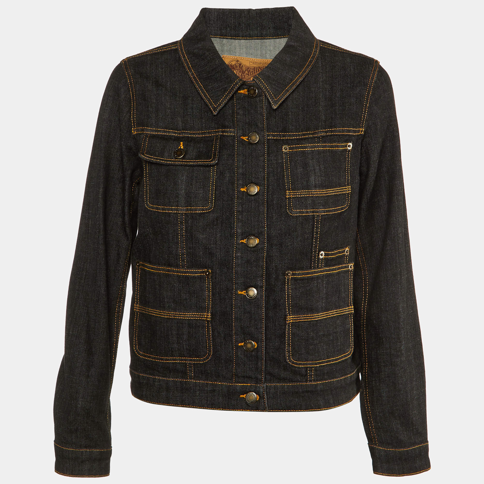 Louis Vuitton Black Denim Button Front Jacket M