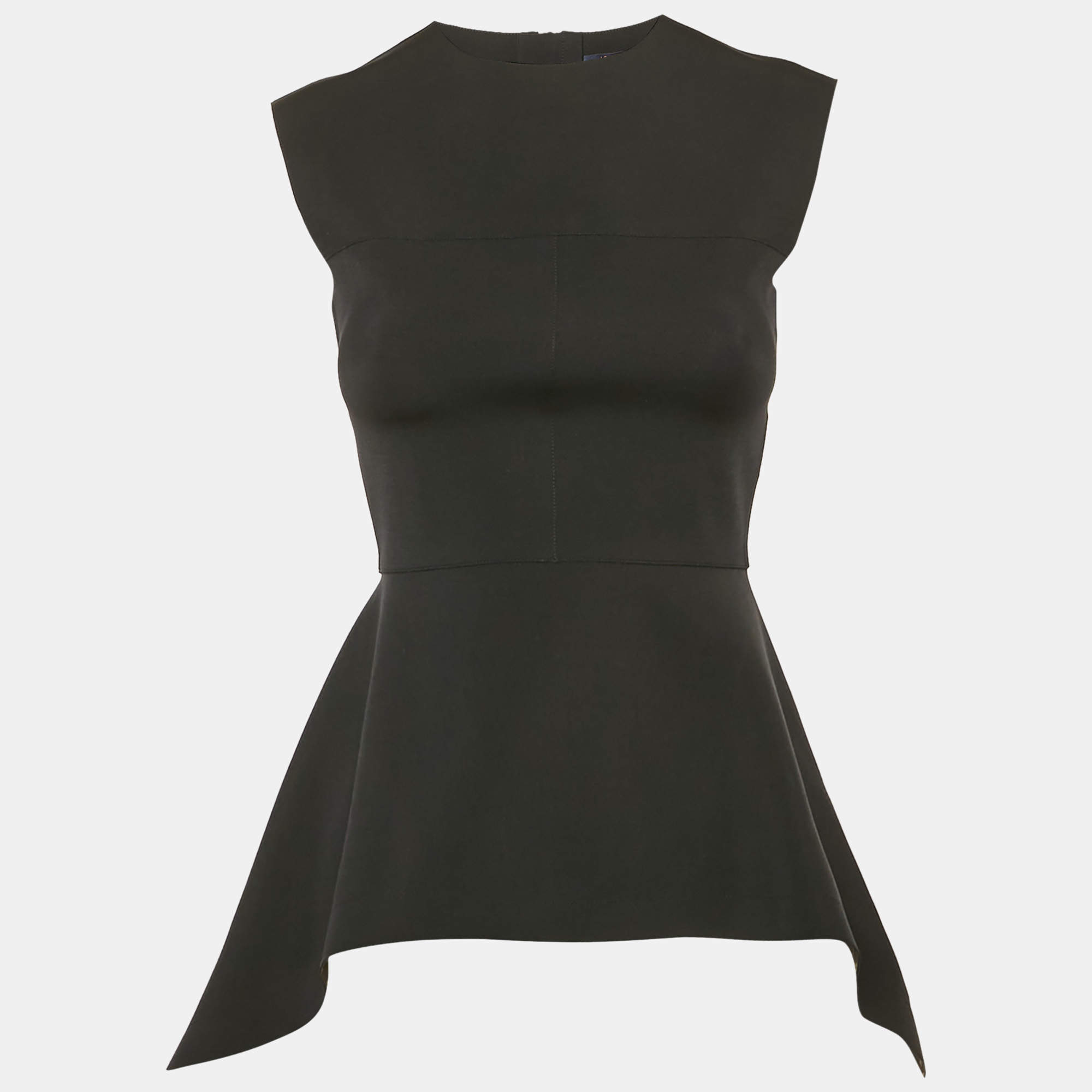 Louis Vuitton Black Jersey Peplum Top S