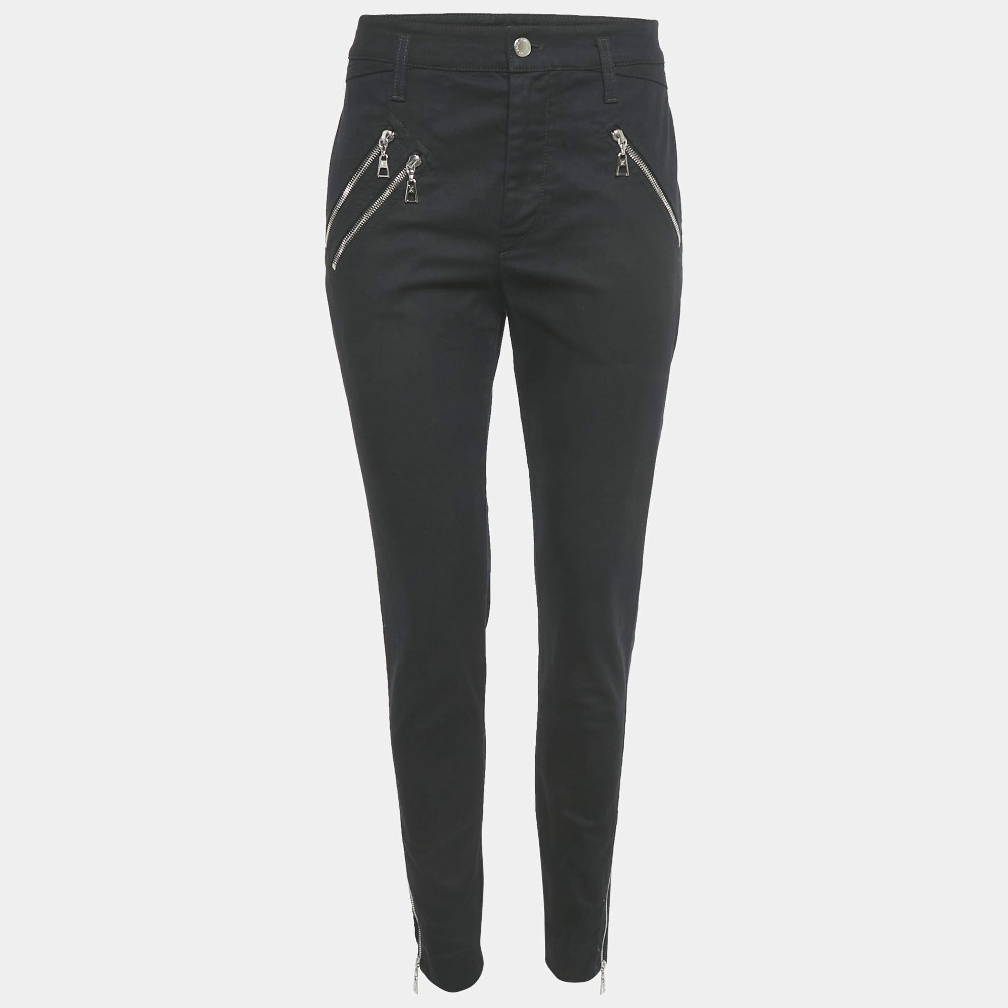 مملوكة مسبقًا Louis Vuitton Black Denim Zipper Detail Slim Fit Jeans M Waist 28"