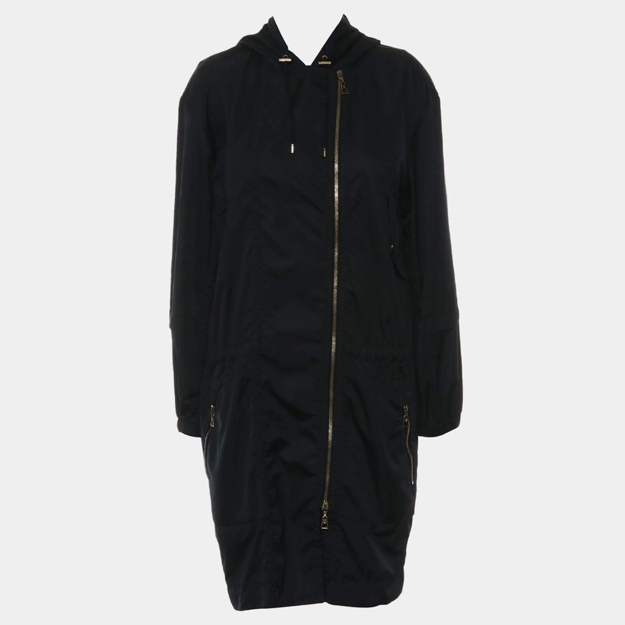 Pre Owned Louis Vuitton Zip Up Nylon Long Coat