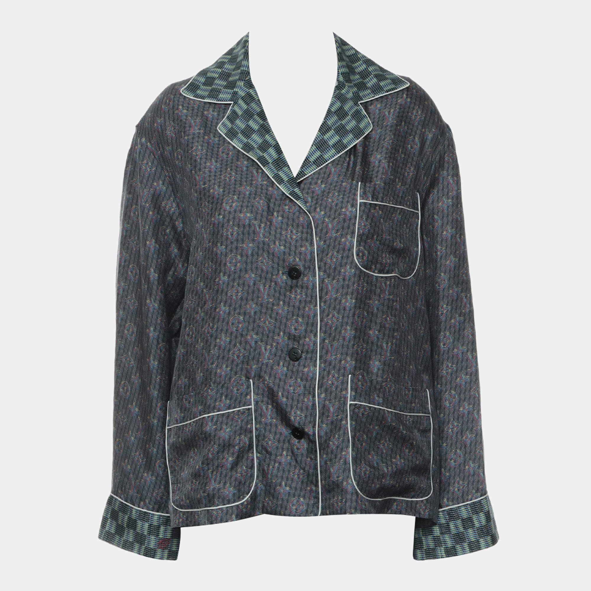 Pre Owned Louis Vuitton Multicolor Monogram White List Shirt