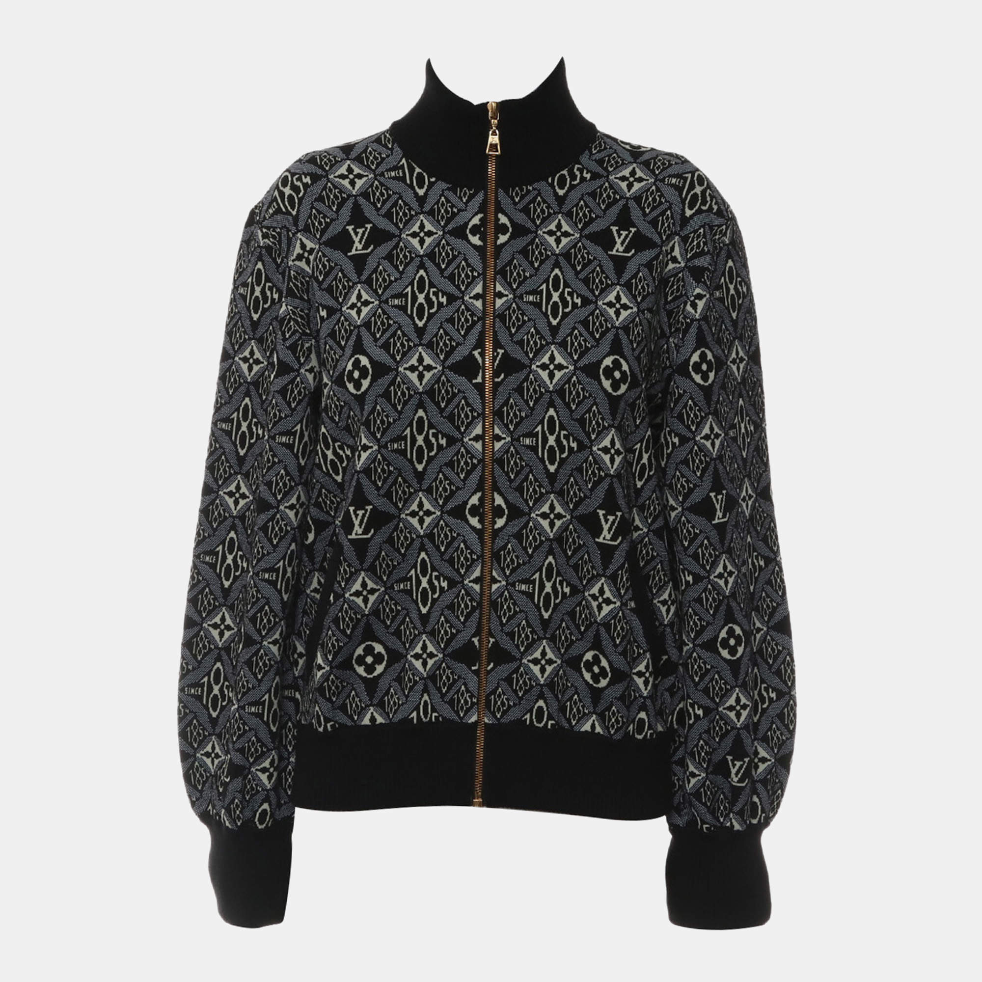 Pre Owned Louis Vuitton Since 1854 Monogram Knit Bomber Jacket