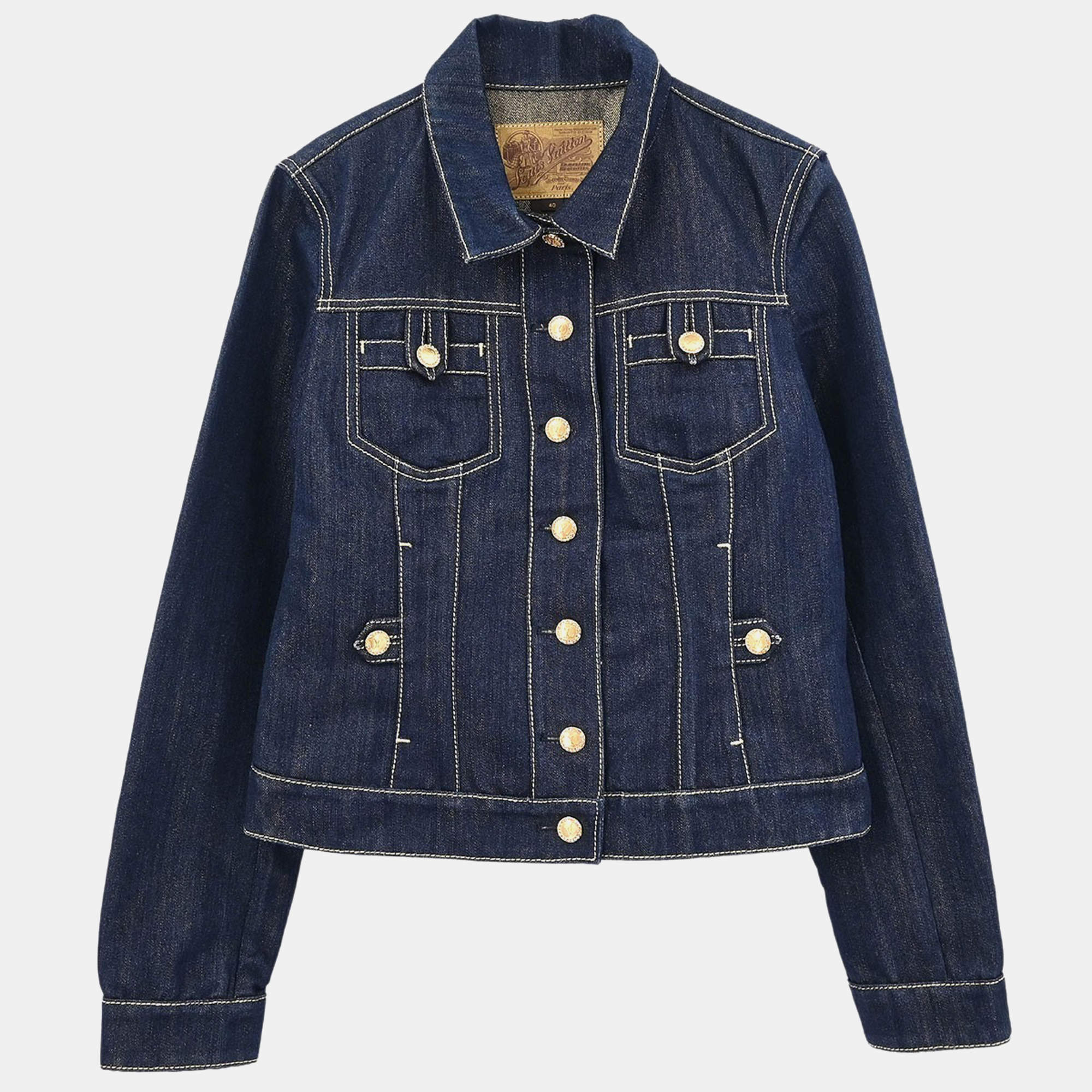 Pre Owned Louis Vuitton Denim Jacket Navy  #40