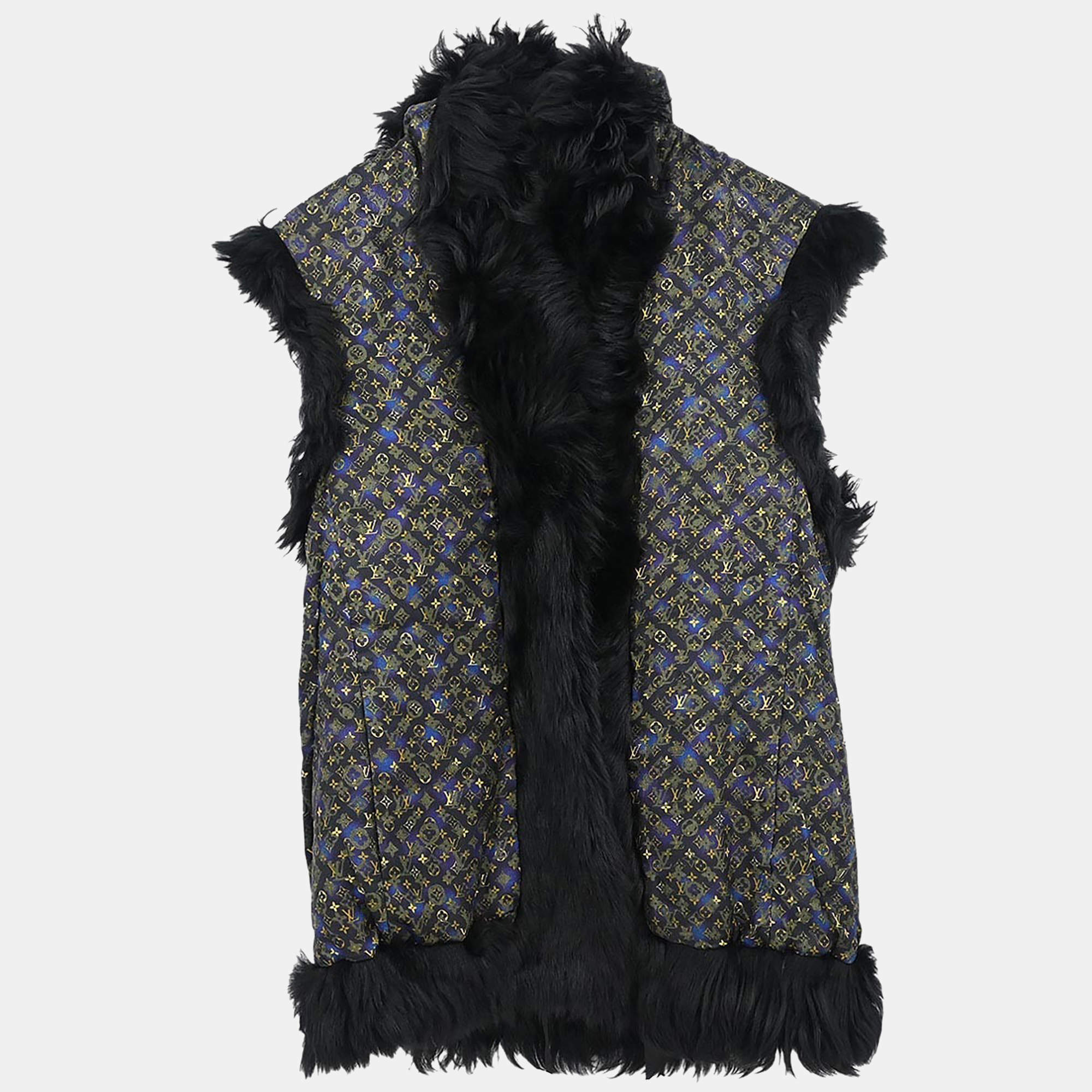 مملوكة مسبقًا Louis Vuitton Reversible Fur Vest Black IT 34