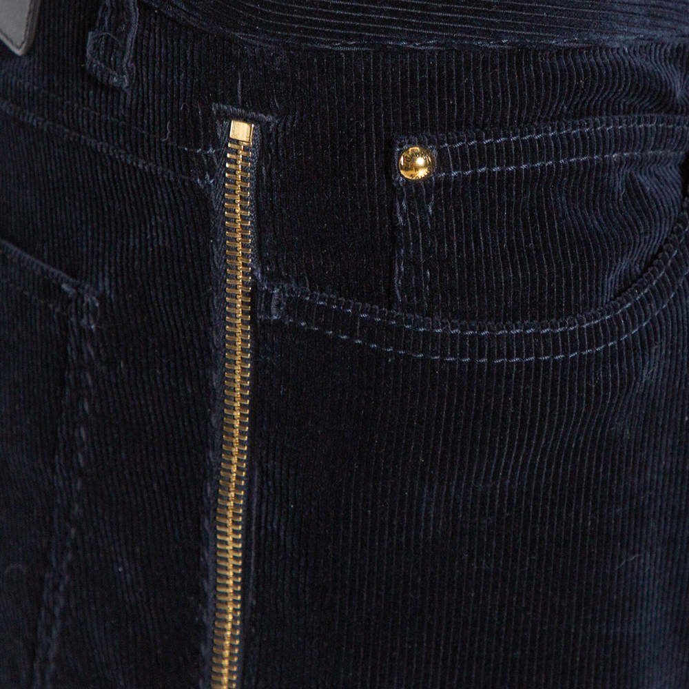 Louis Vuitton Navy Blue Corduroy Side Zip Detail Pants M Louis Vuitton