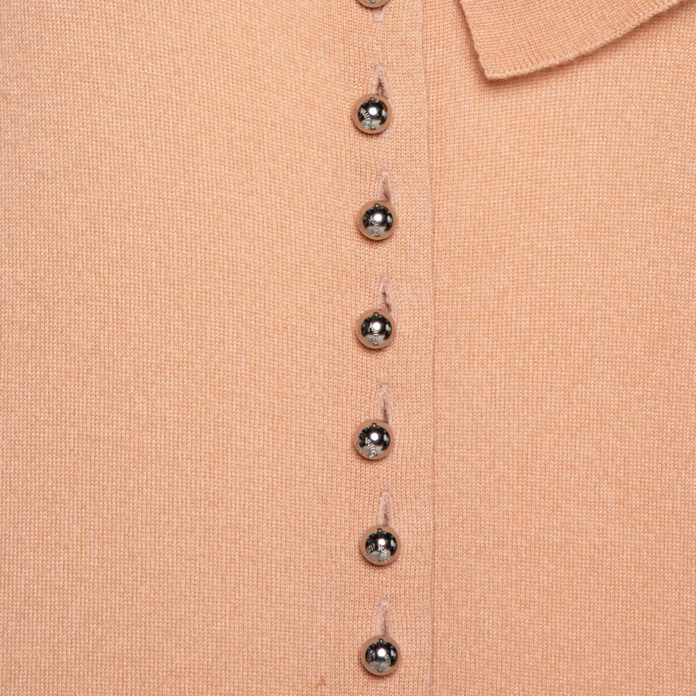 Louis Vuitton Pale Orange Cashmere Button Front Cardigan S Louis Vuitton