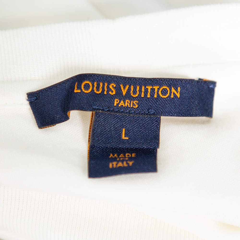 Louis Vuitton Cream Knit Sequin Embellished Samurai Detail T-Shirt Dress L Louis  Vuitton