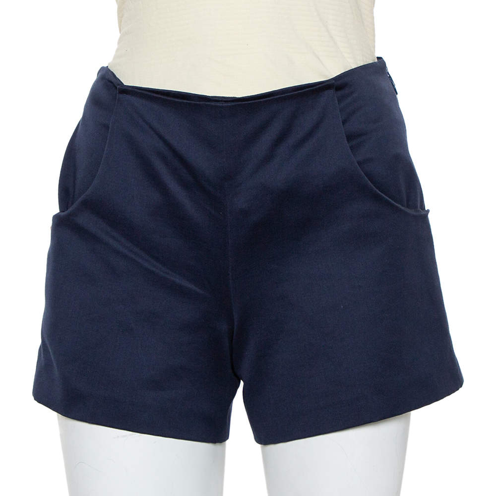 Louis Vuitton Navy Blue Cotton Button Detail Shorts S Louis Vuitton