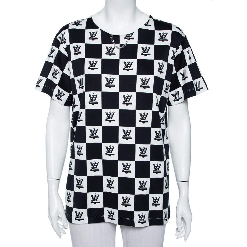 Louis Vuitton Monochrome Twist Lock Printed Crewneck T-Shirt XL Louis  Vuitton