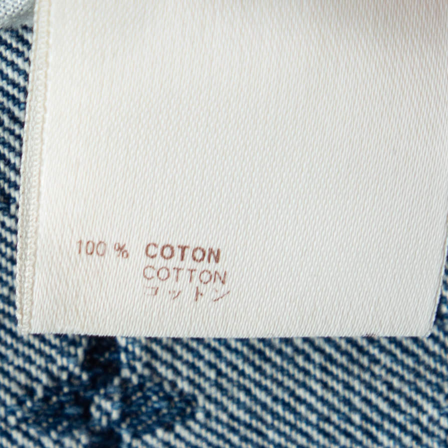 Louis Vuitton Blue Logo Monogram Denim Contrast Collar Detail Jacket L Louis  Vuitton
