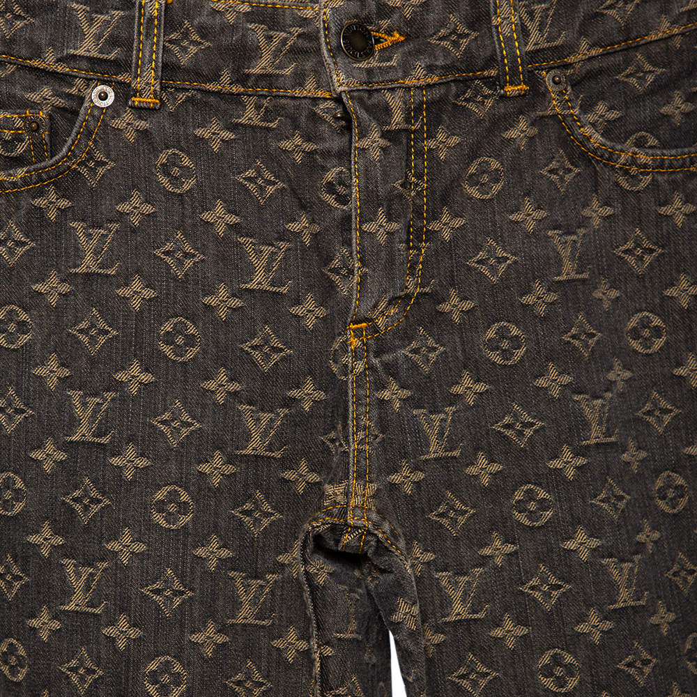 Louis Vuitton Grey Monogram Denim Jeans M