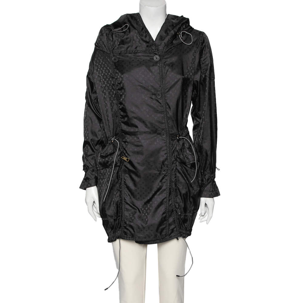 Louis Vuitton Black Monogram Synthetic Hooded Jacket M