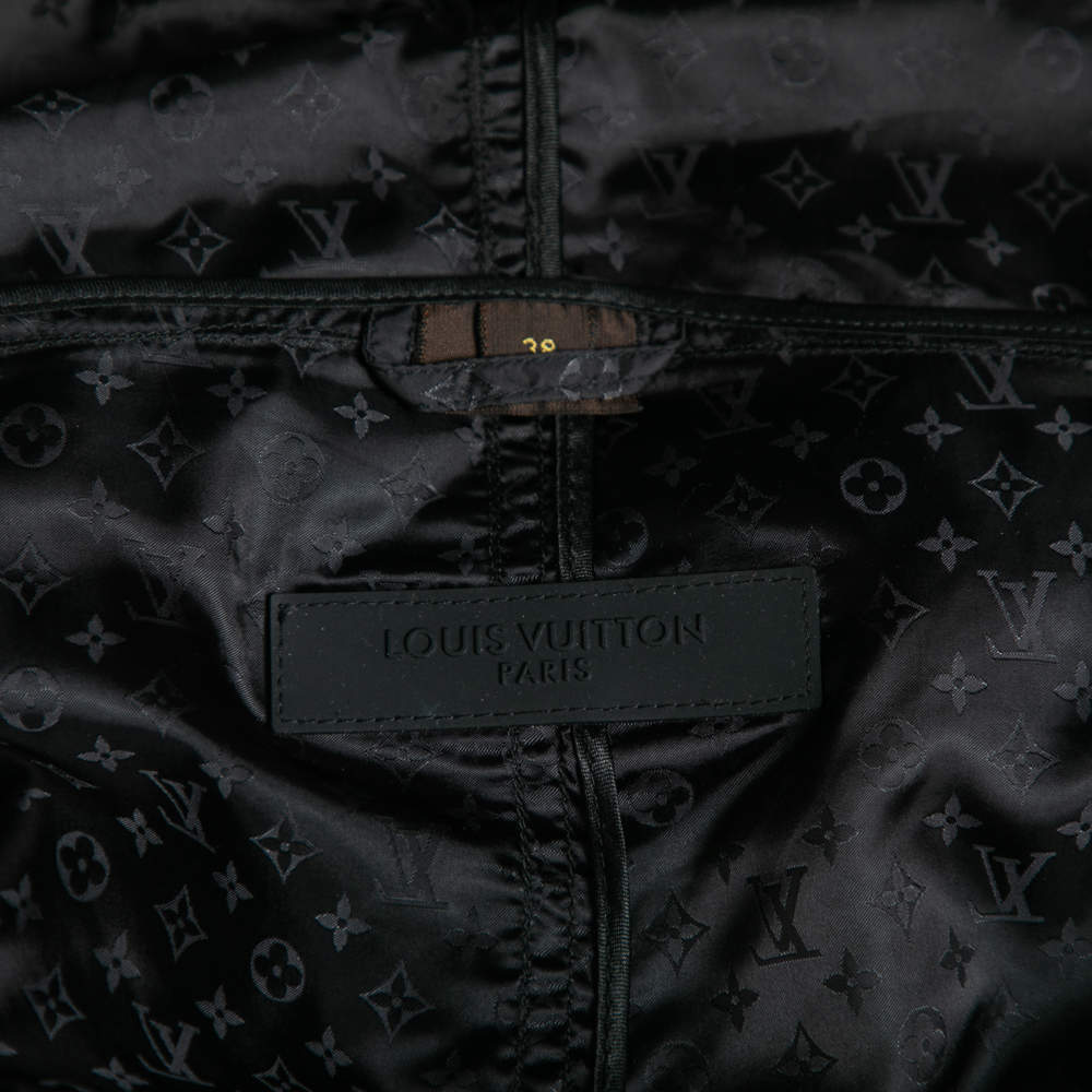 Louis Vuitton Black Monogram Synthetic Hooded Jacket M Louis