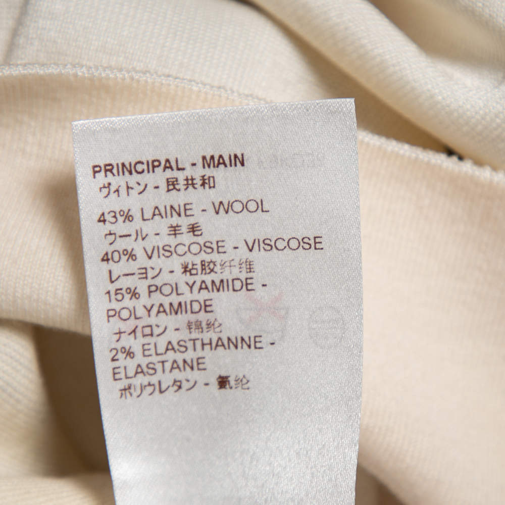 Louis Vuitton White Chain Printed Wool Short Sleeve Dress S Louis Vuitton