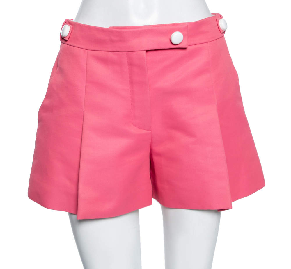 Pre Owned Louis Vuitton Pink Cotton Pleat Detailed Shorts M