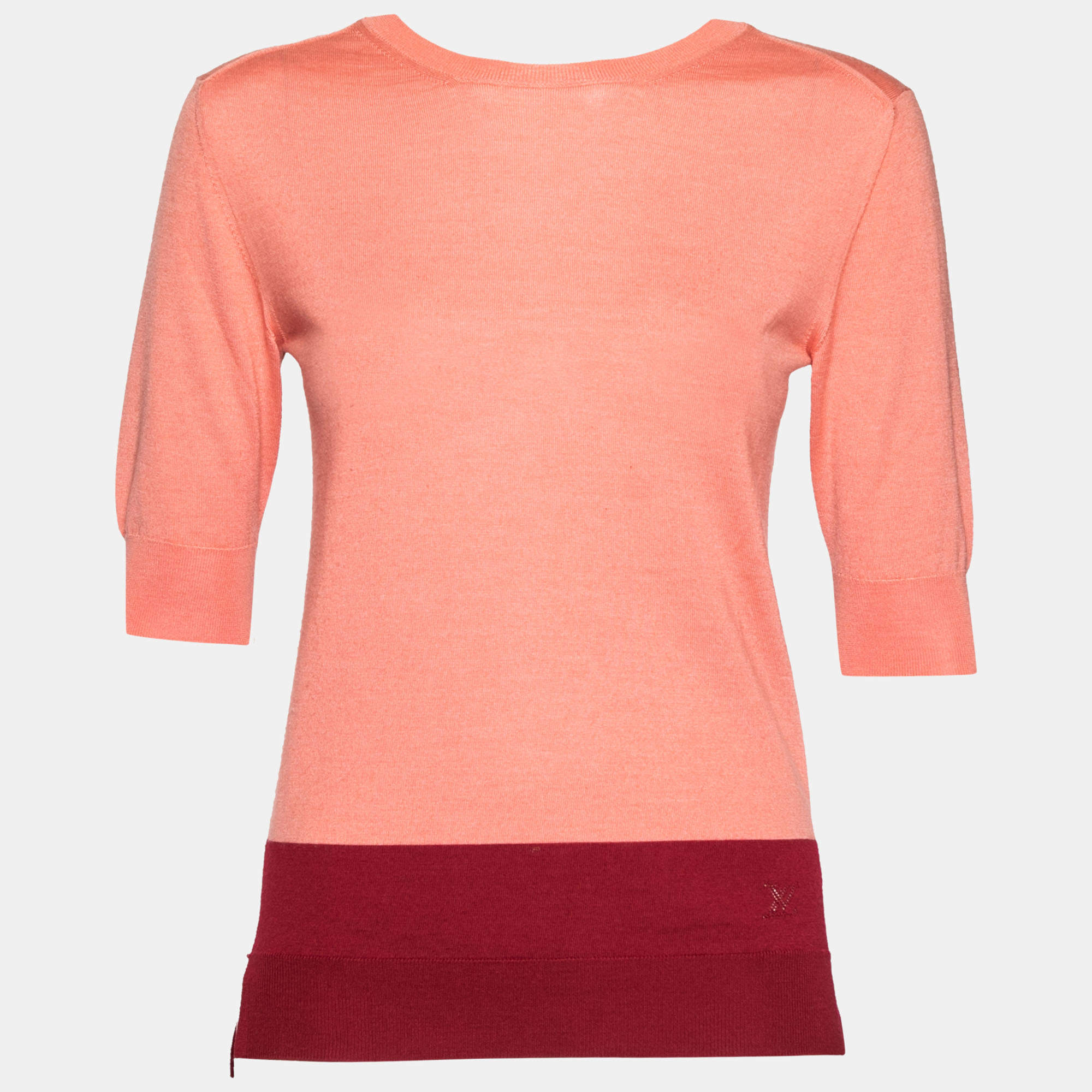 Pre Owned سويتر لوي فيتون تريكو كشمير وصوف وردي مقاس صغير ( سمول )